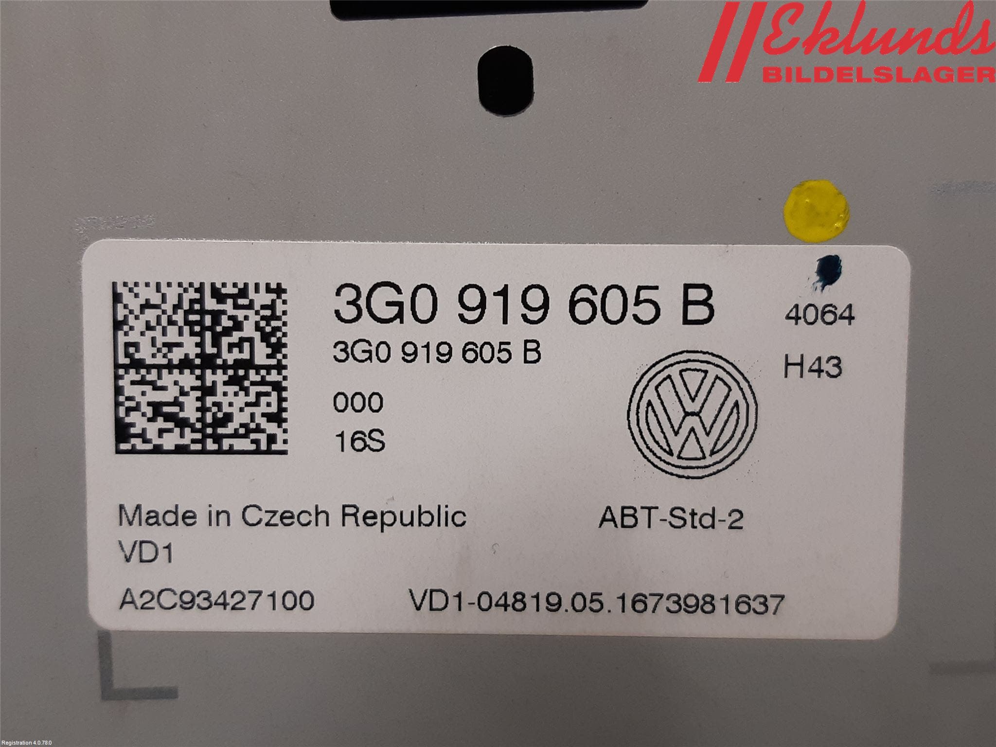 Volkswagen VW GOLF / E-GOLF VII 13-20 Cd Radio - Multimediapanel
