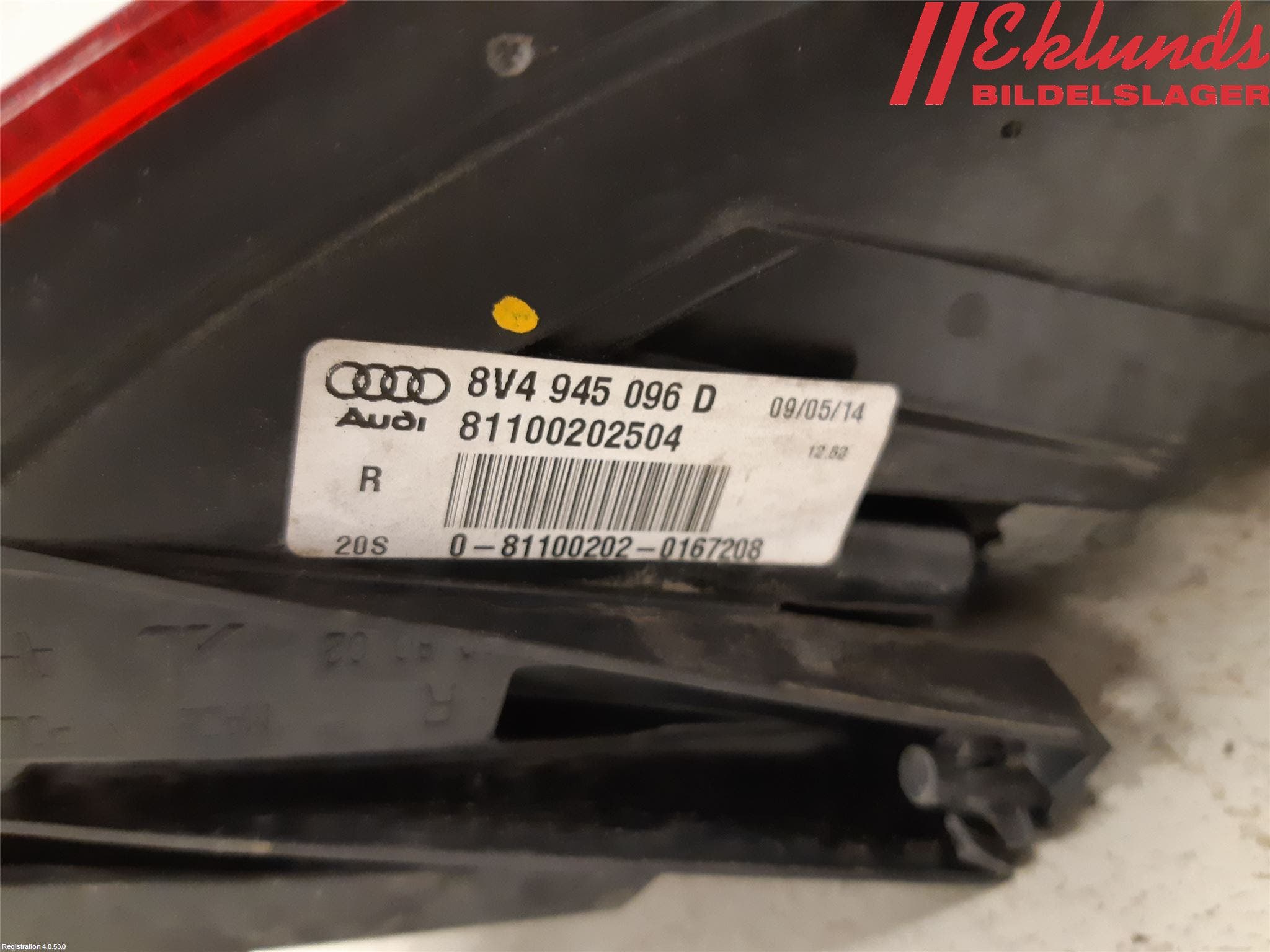 Audi A3/S3 8V 13-20 Bakljus Höger