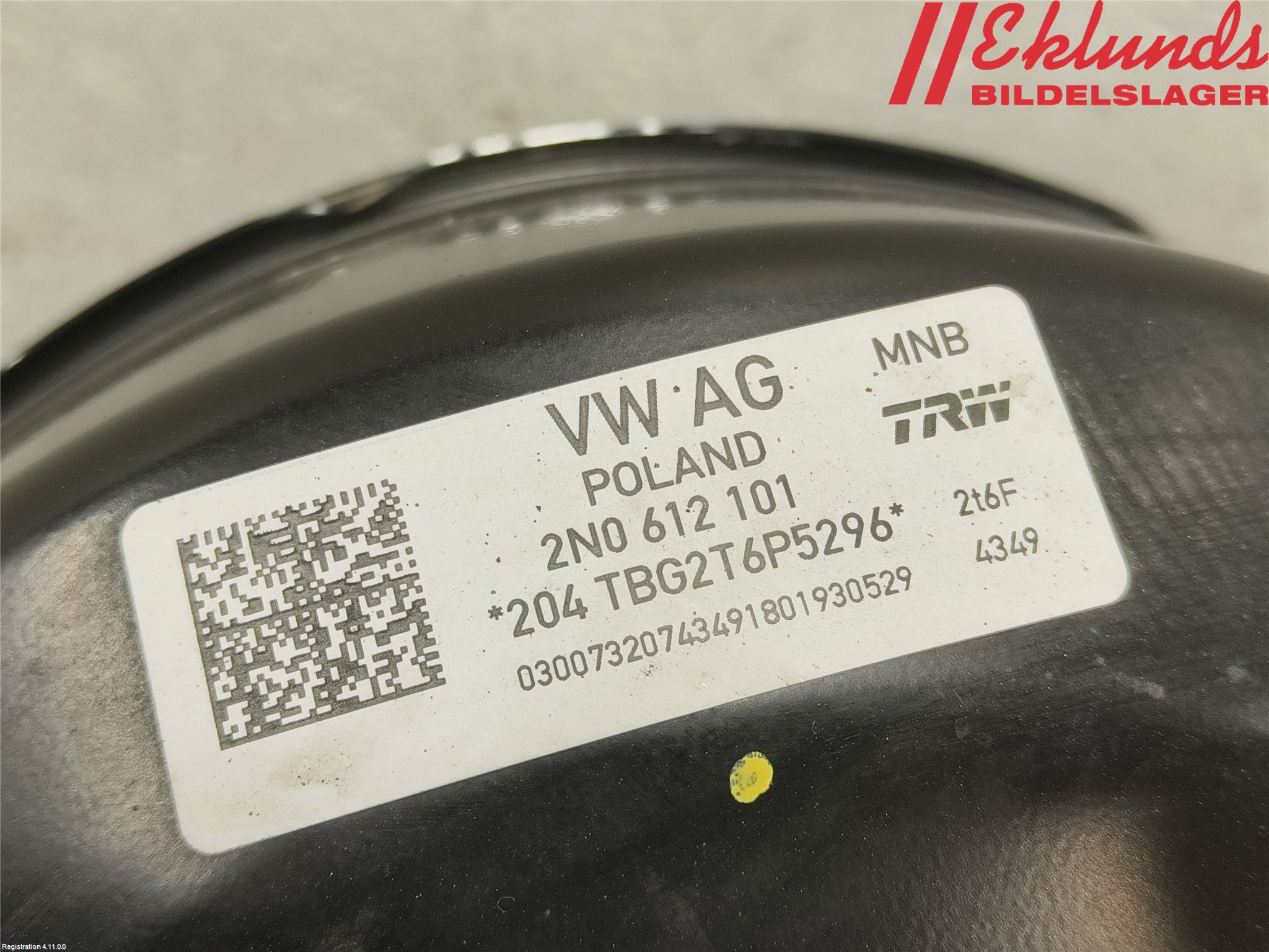 Volkswagen VW CRAFTER II / E-CRAFTER 17- Bromsservo