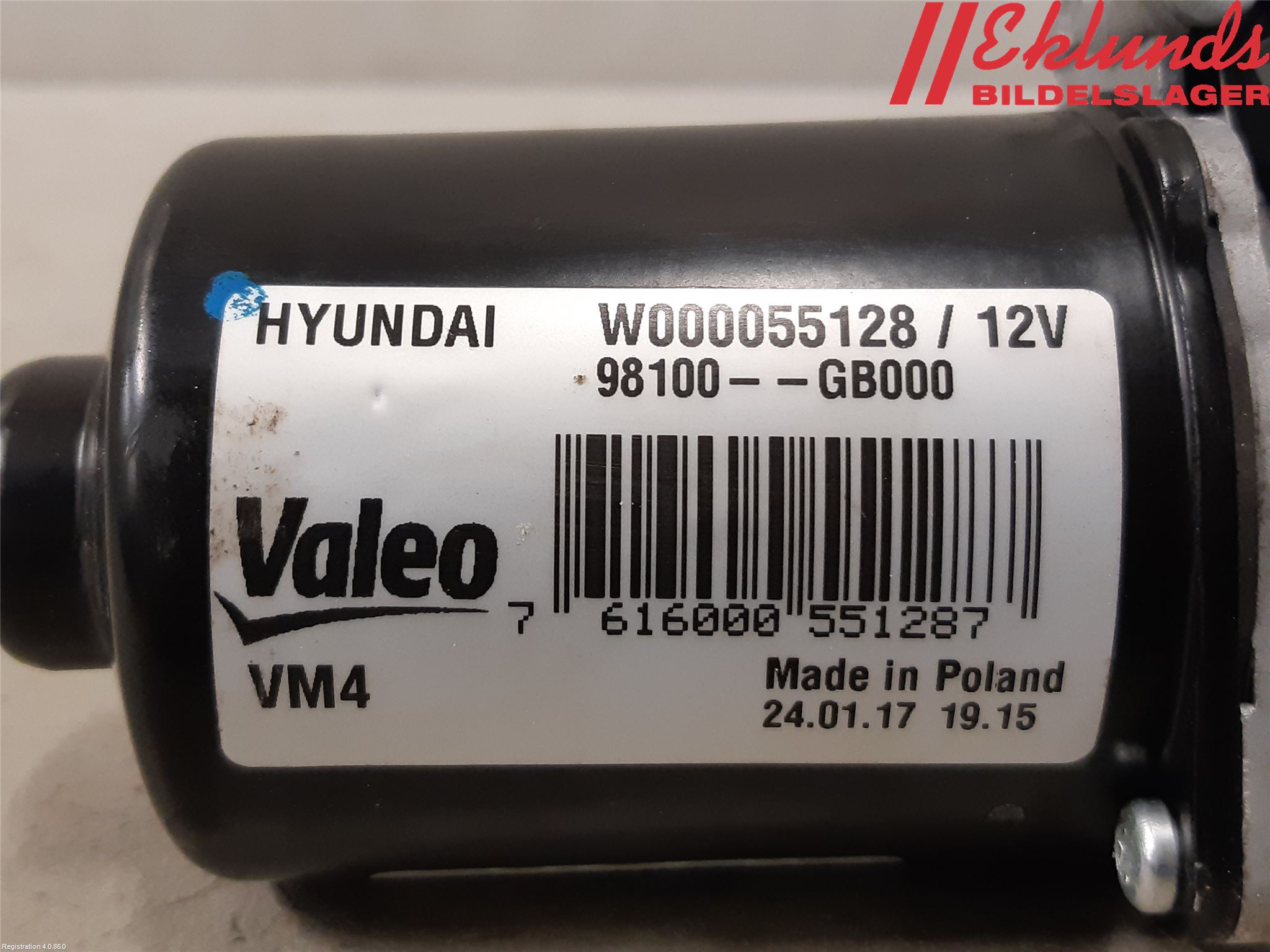 Hyundai i20 GB 15-20 Torkarmotor Vindruta
