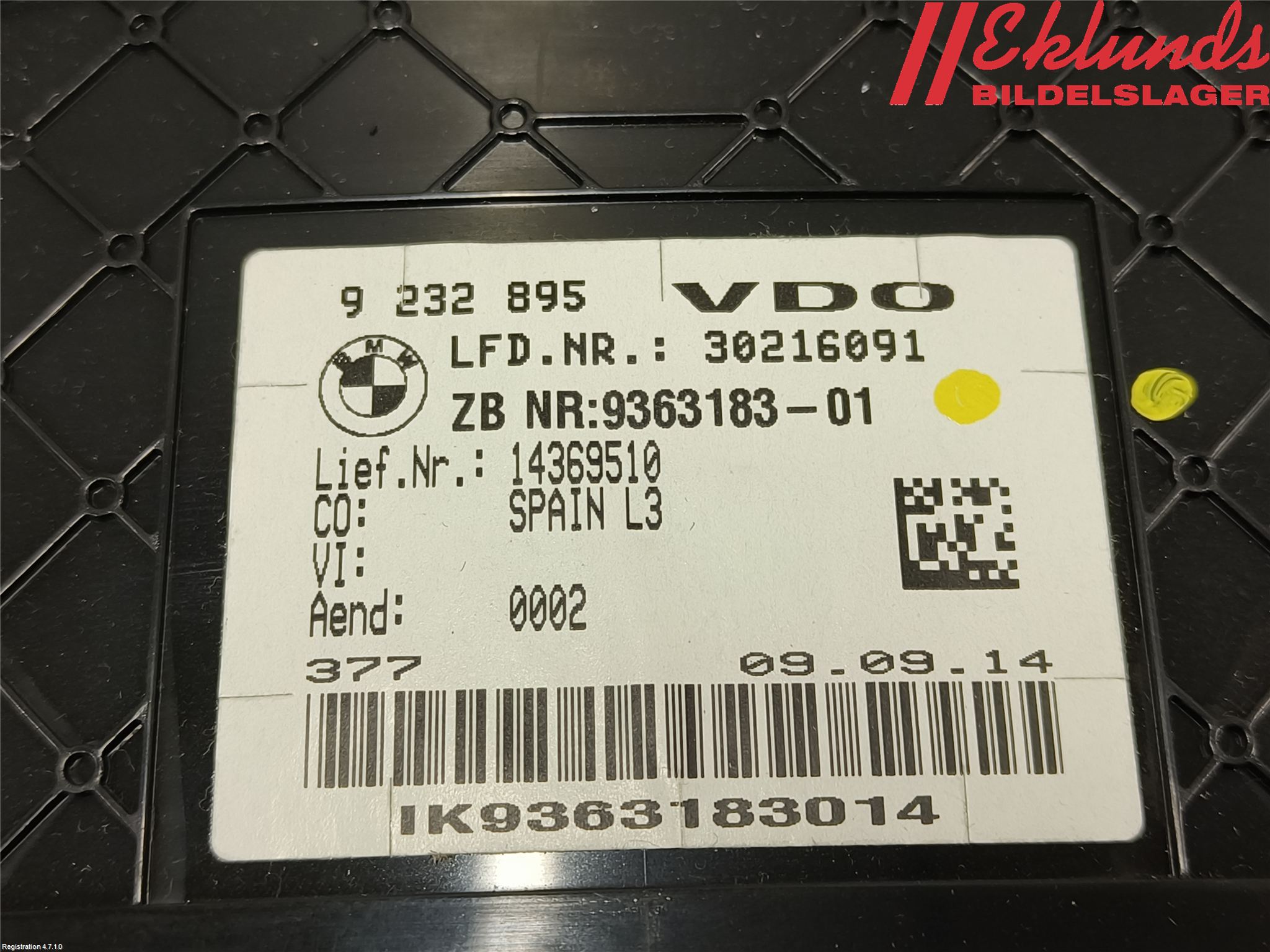 BMW 3 F30/F31/F80 12-19 Instrument Komb