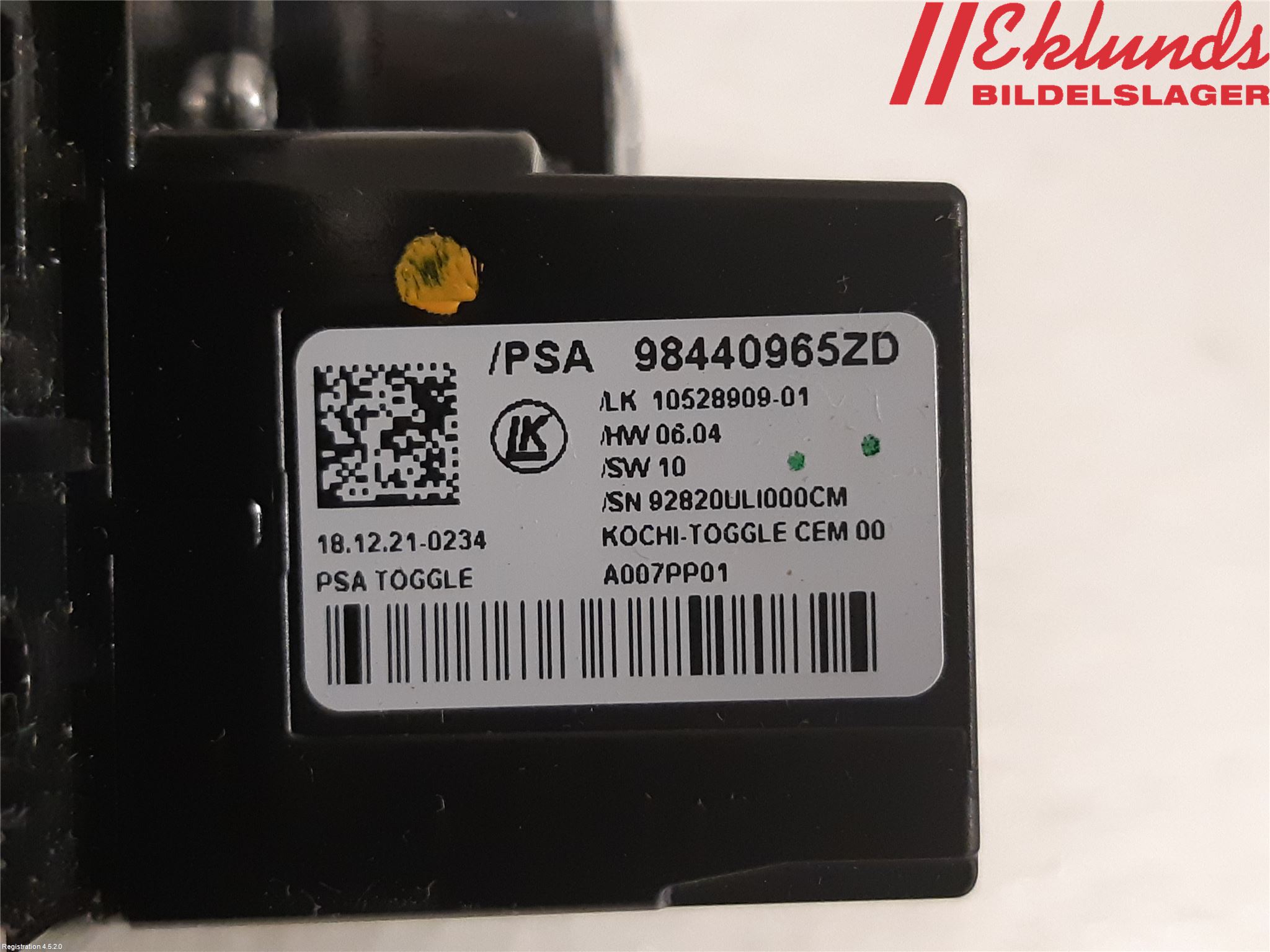 Peugeot PARTNER/E-PARTNER 19- Strömställare Växellåda