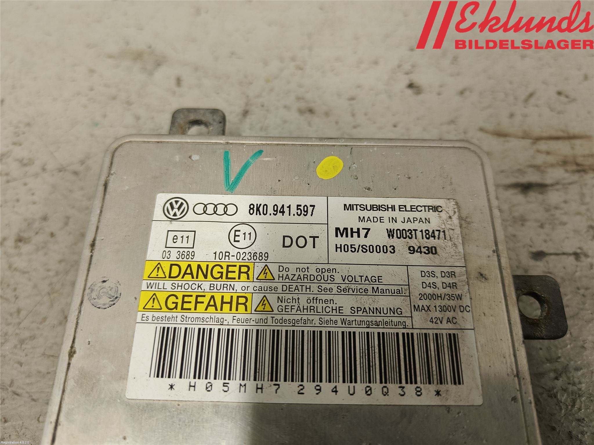 Audi A4/S4 08-11 Styrenhet Strålkastare