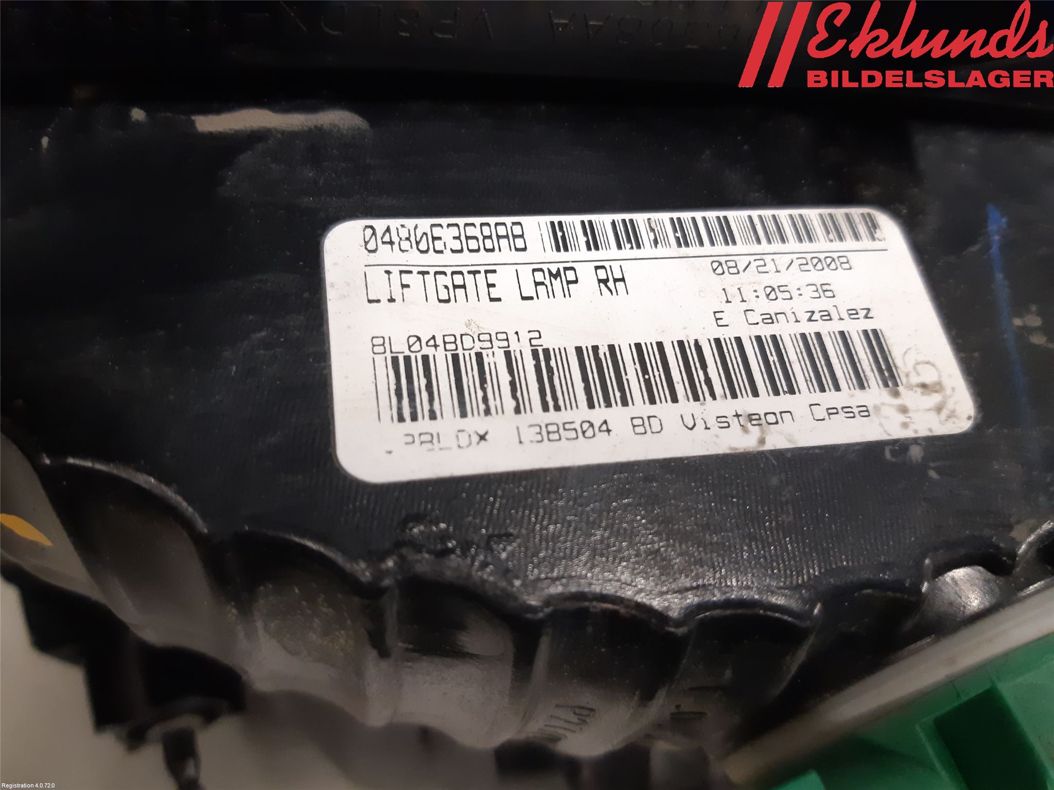 Dodge JOURNEY Bakljus Lucka Hö