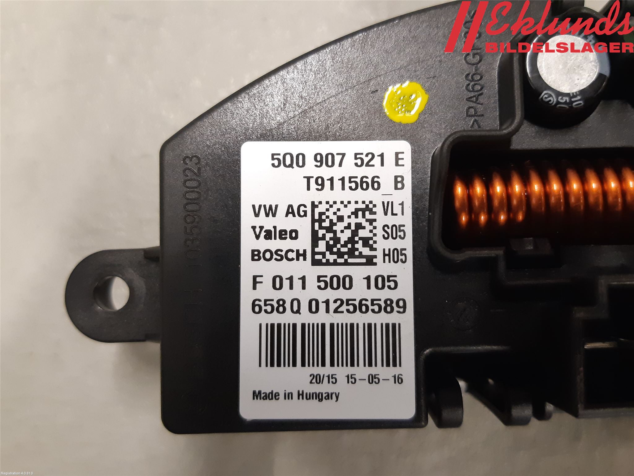 Volkswagen VW GOLF / E-GOLF VII 13-20 Värmefläktsmotstånd