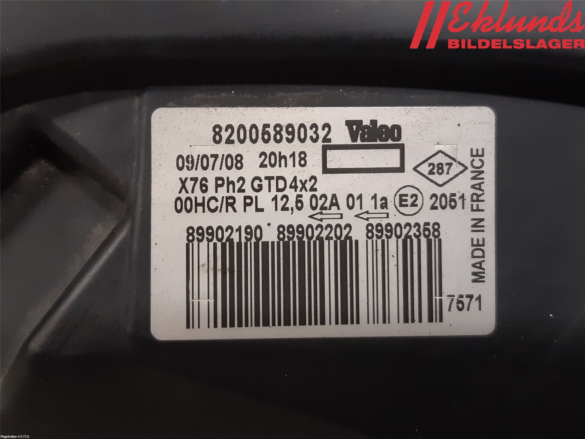 Nissan KUBISTAR Strålkastare Vänster