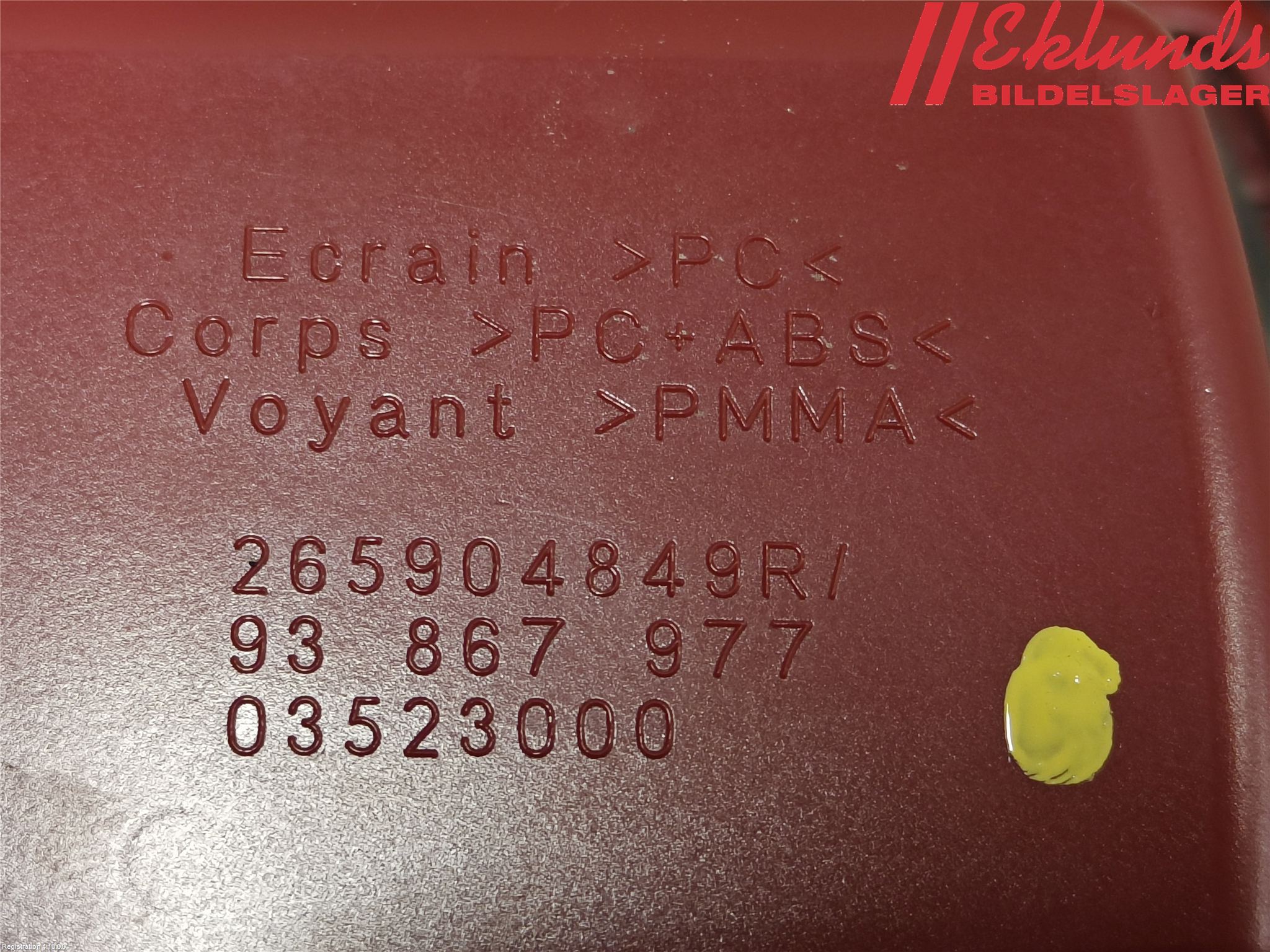 Renault TRAFIC/E-TECH 15- Bromsljus Bakruta