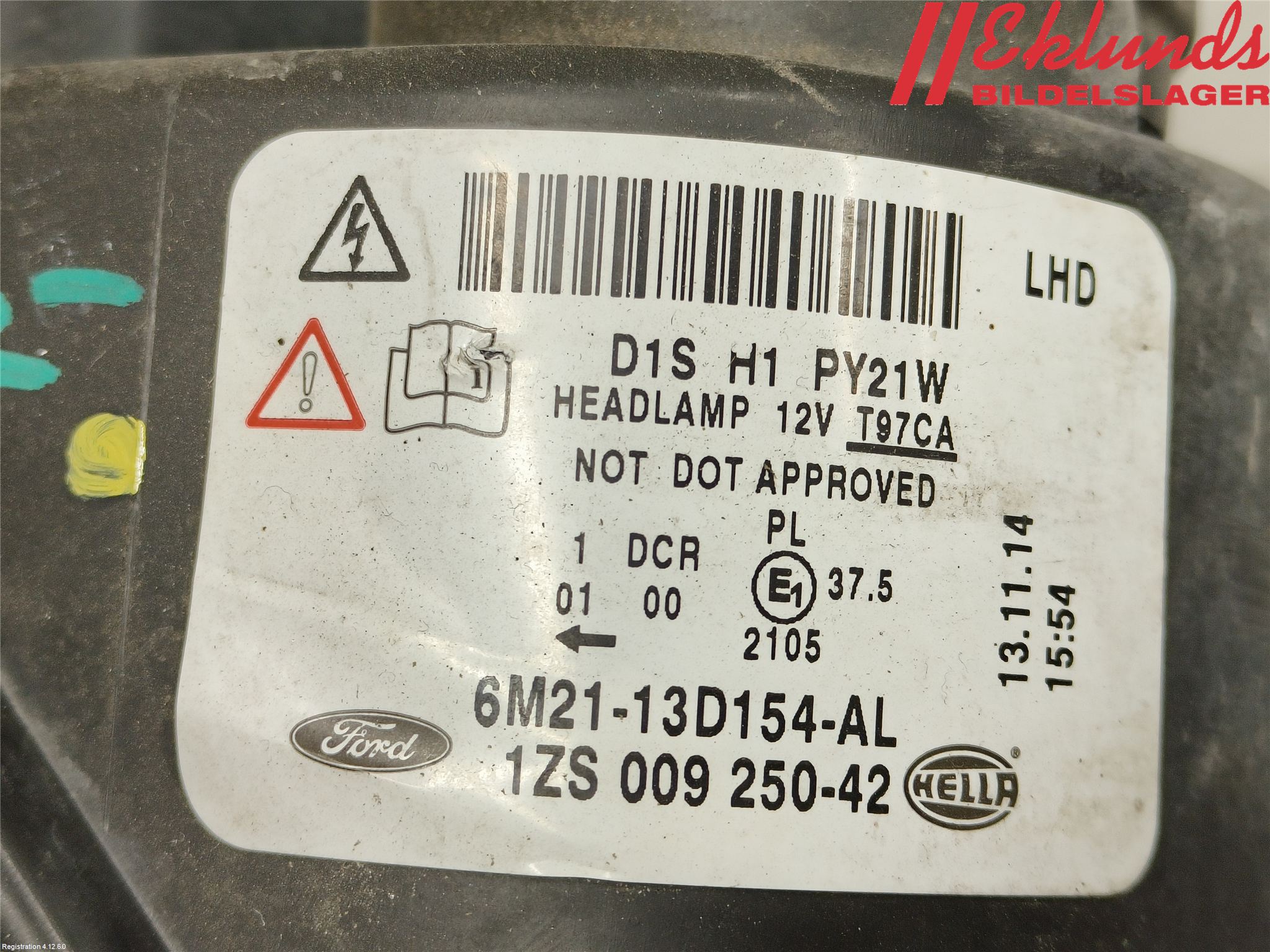 Ford S-MAX 06-15 Strålkastare Höger