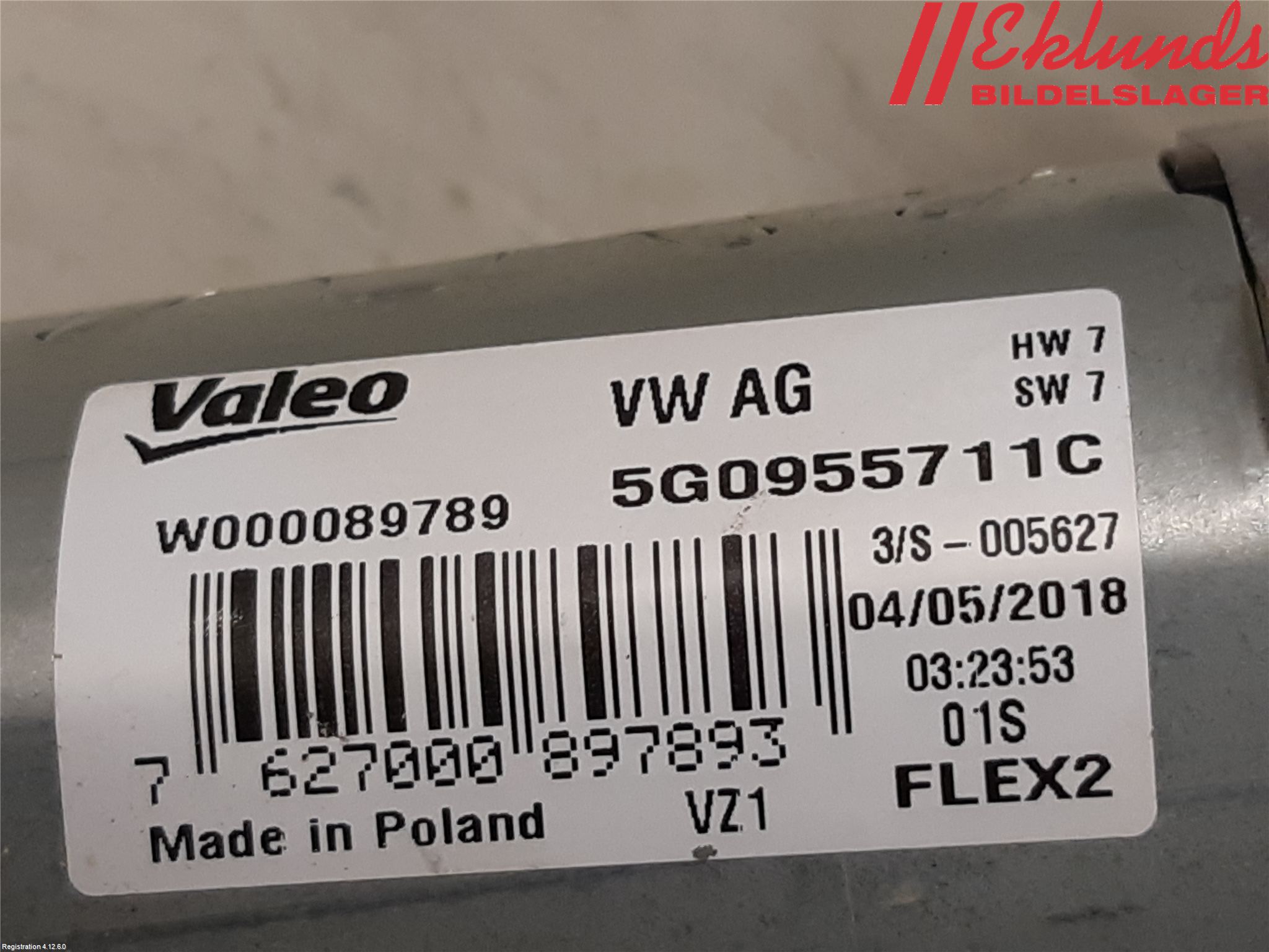 Volkswagen VW PASSAT 15-19 Torkarmotor Baklucka