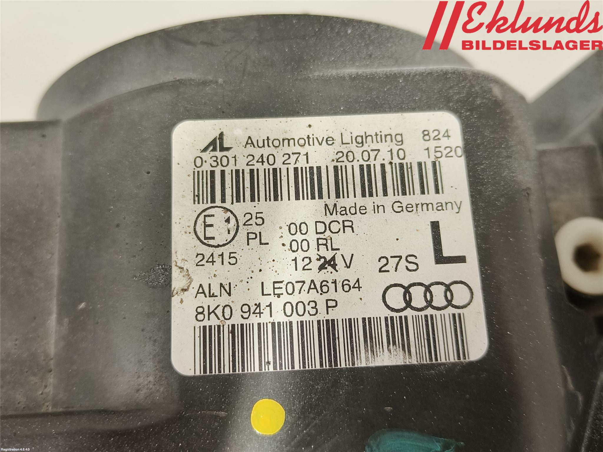 Audi A4/S4 08-11 Strålkastare Vänster