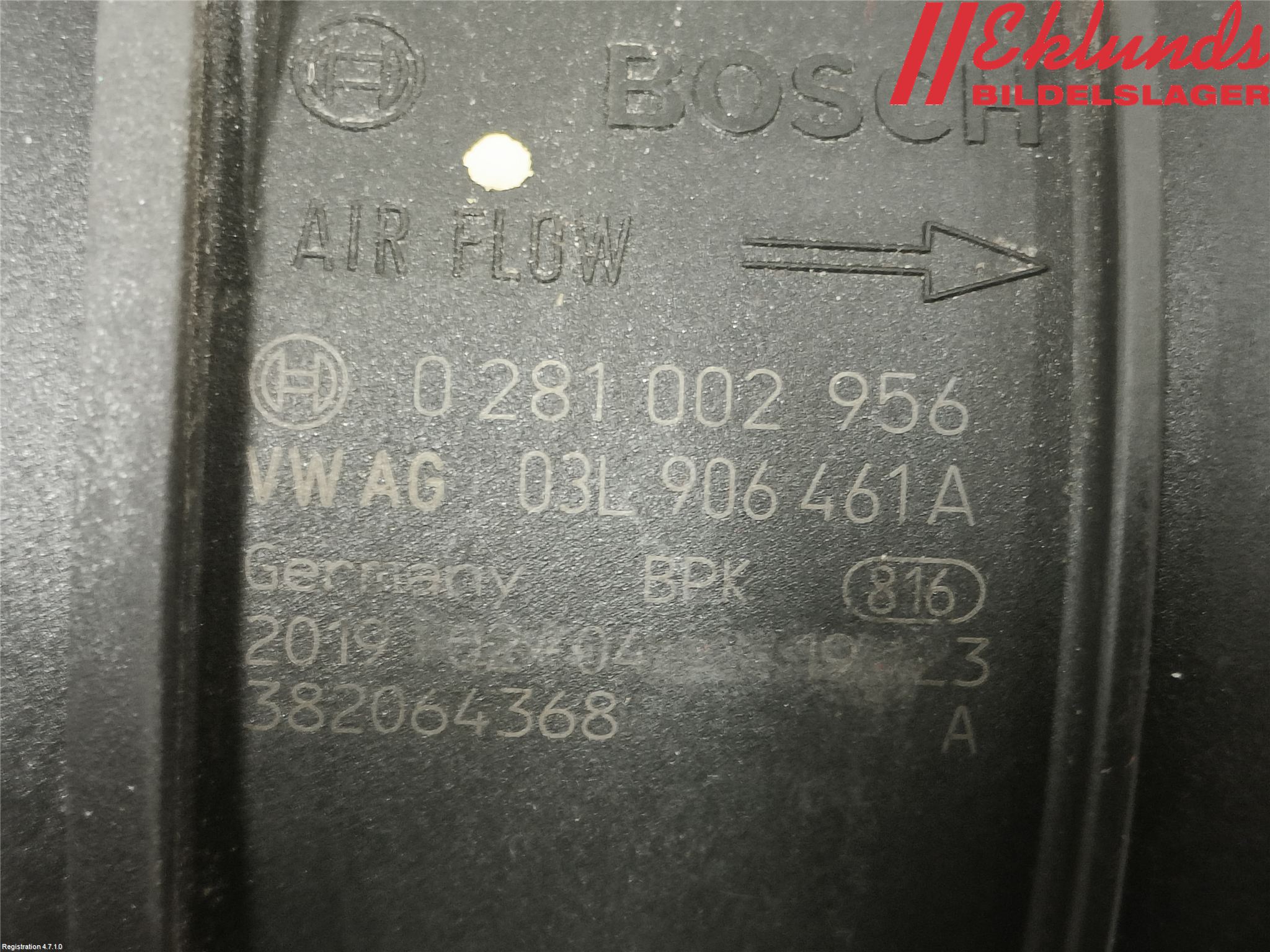 Volkswagen VW CADDY 16-20 Injluftmängdmätare