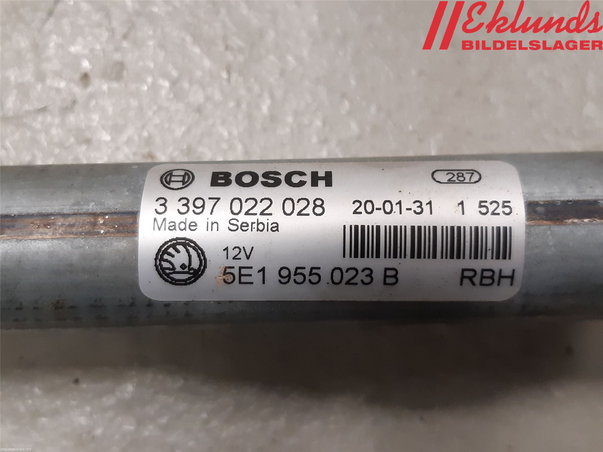 Skoda OCTAVIA (5E) 13-20 Torkarmekanism Vindruta