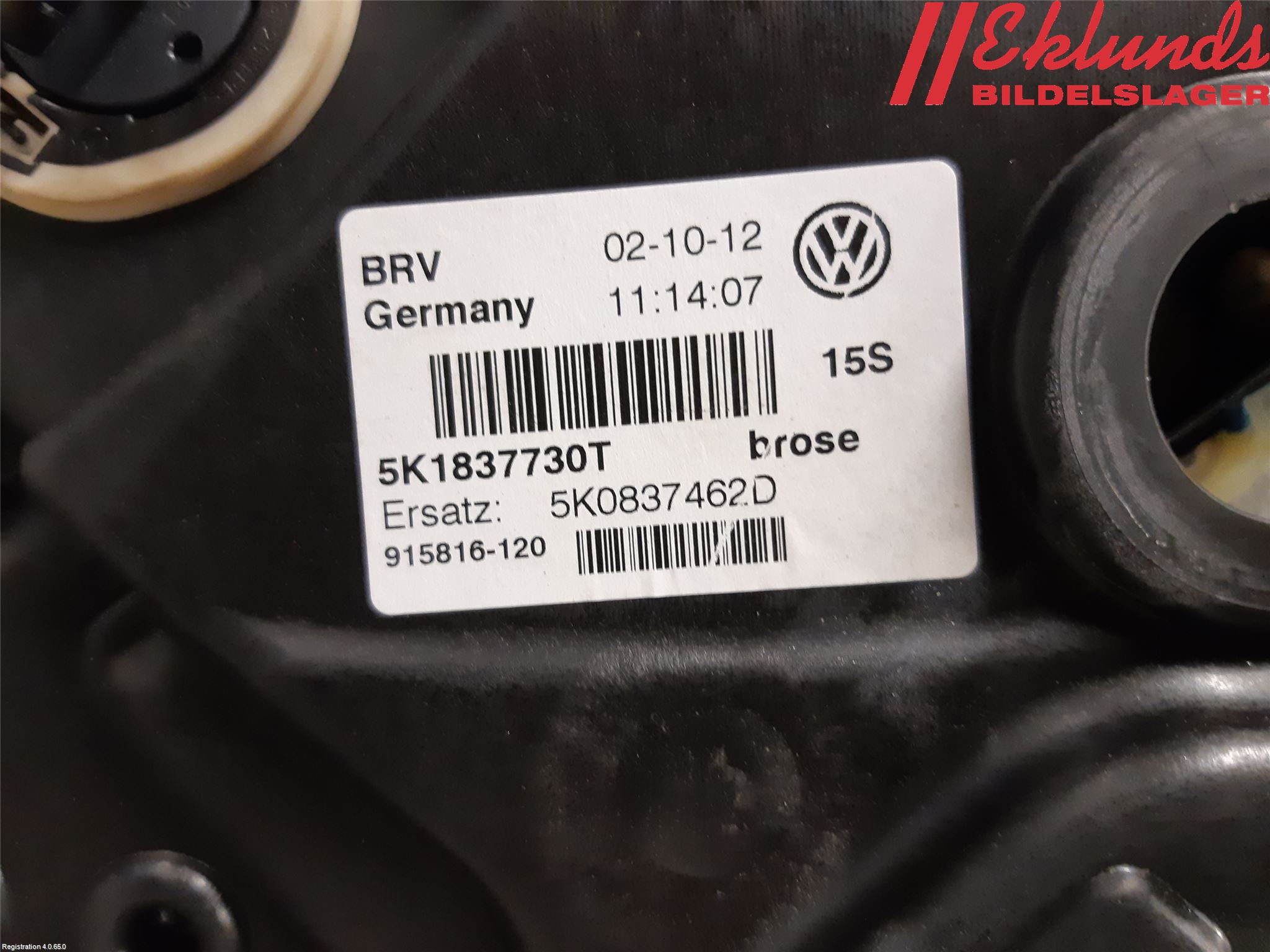 Volkswagen VW GOLF VI 09-13 Fönsterhiss El Kompl