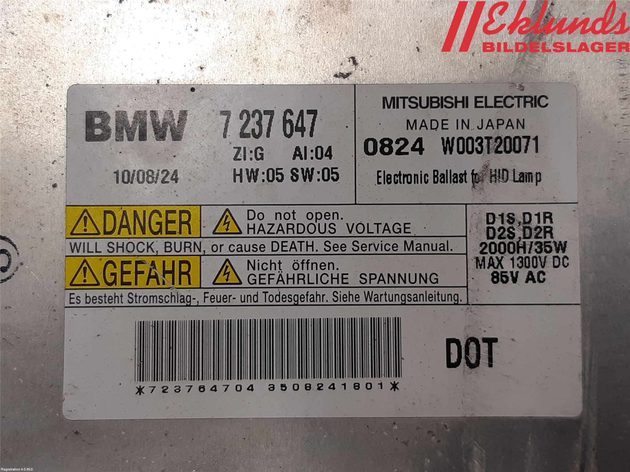 BMW 5 F10/F11/F18 09-17 Styrenhet Strålkastare