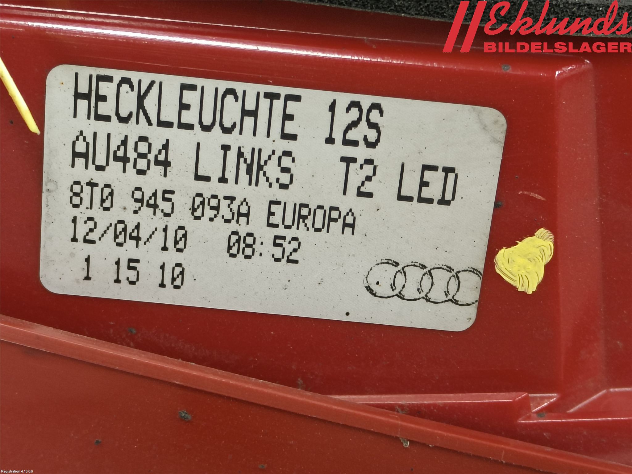 Audi A5 07-16 Bakljus Lucka Vä