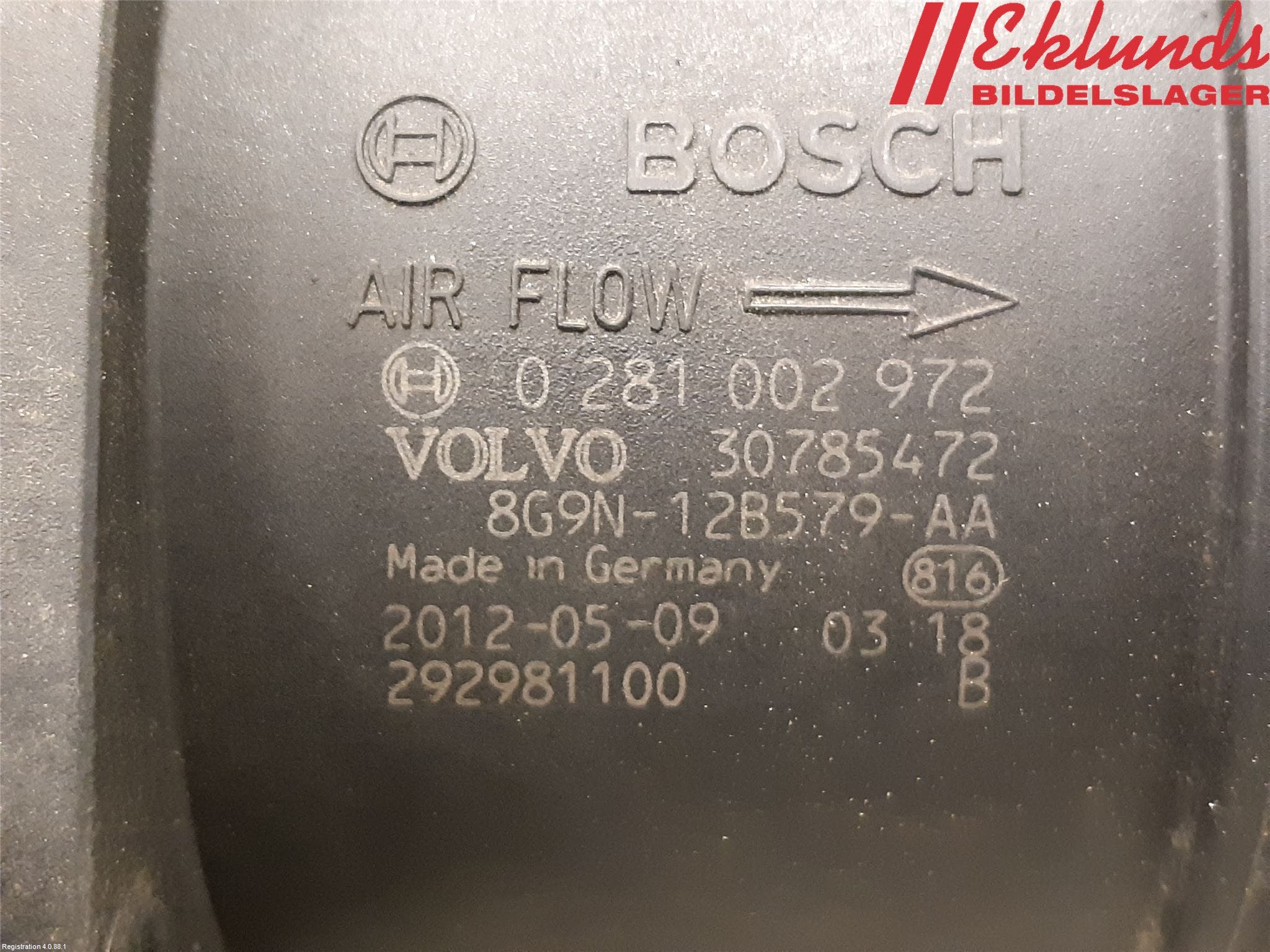 Volvo V70 08-13 Injluftmassamätare