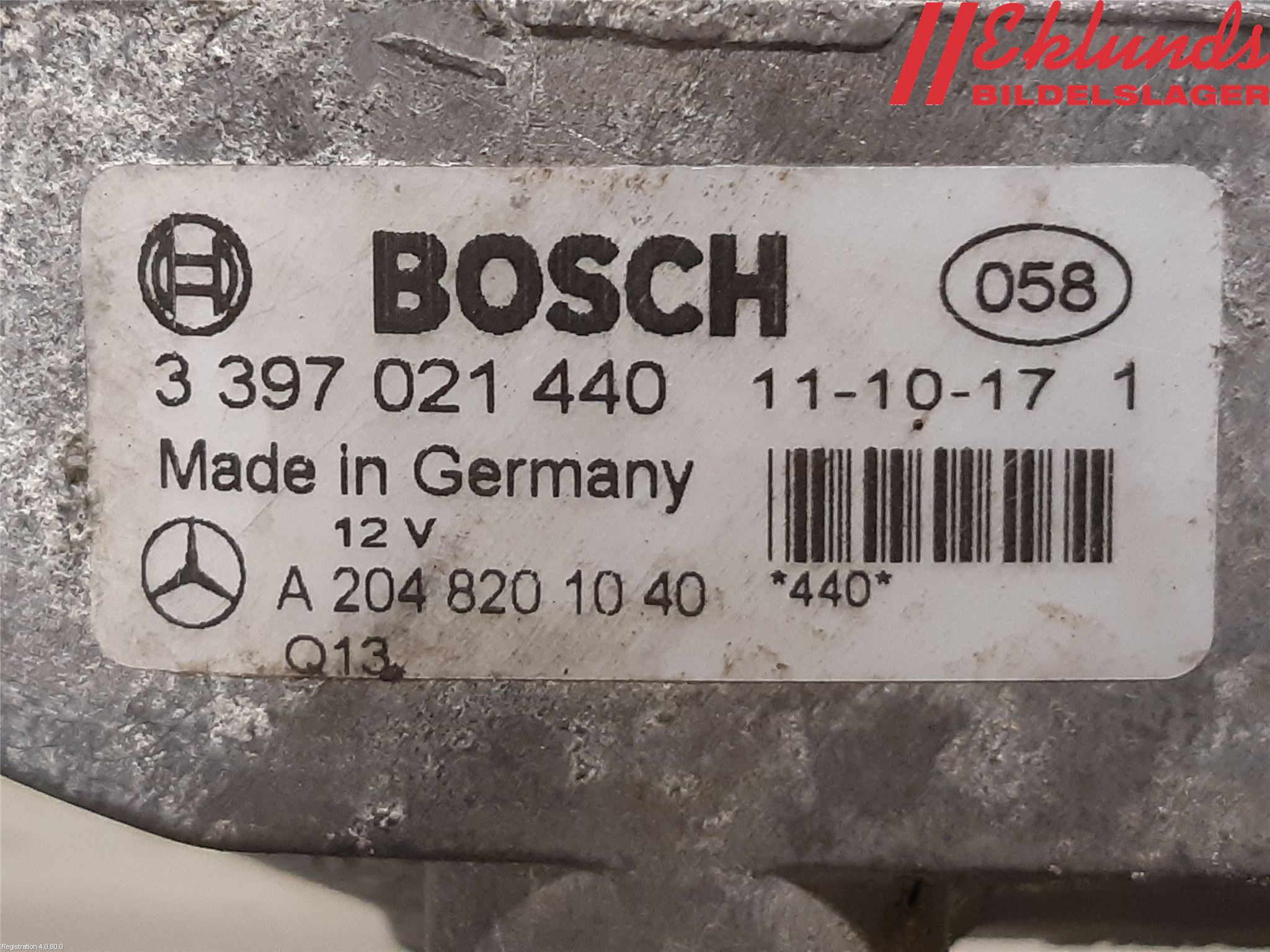 Mercedes-Benz MB C-KLASS (W204) 07-15 Torkarmekanism Vindruta