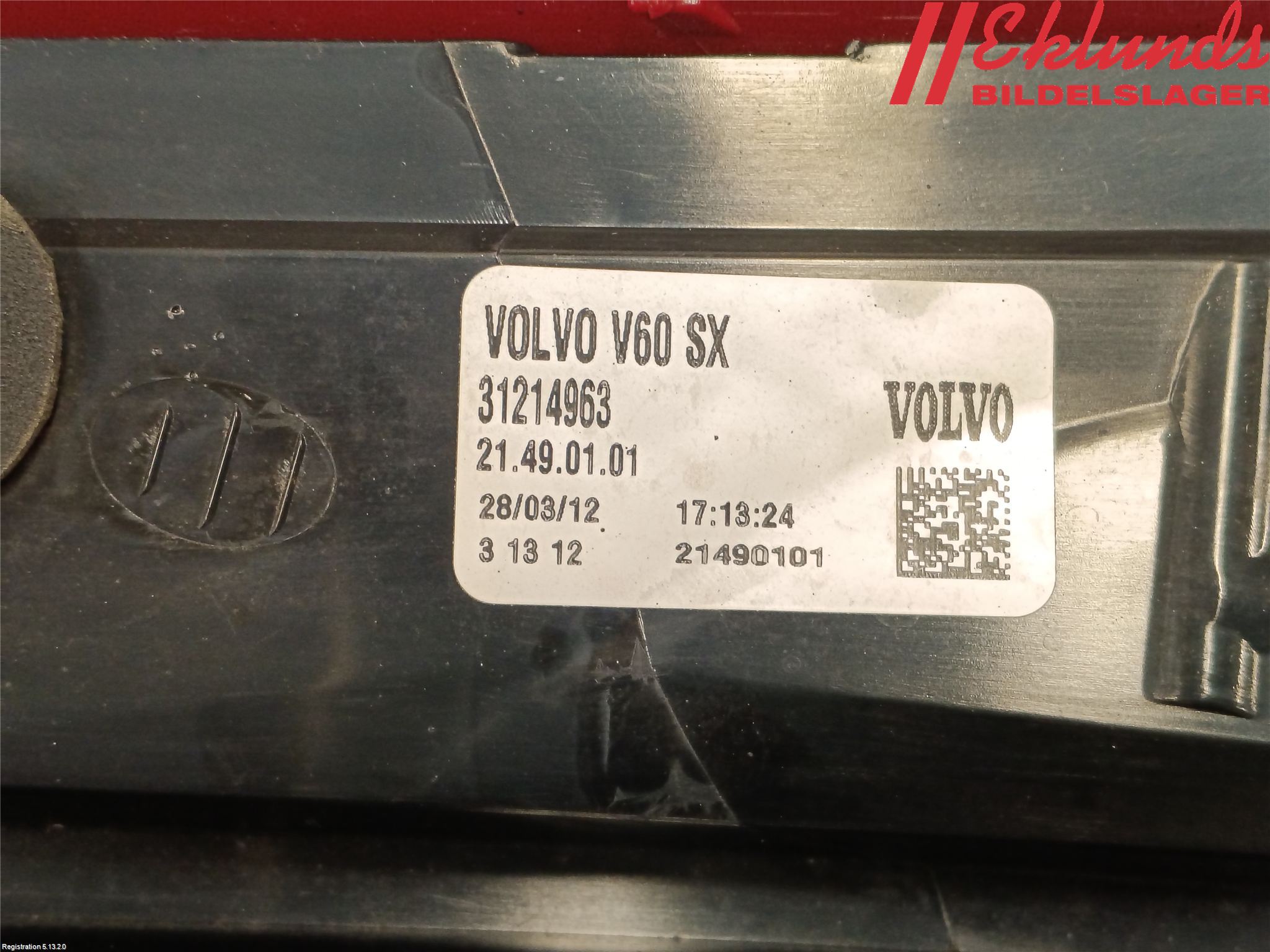 Volvo V60 11-13 Bakljus Vänster