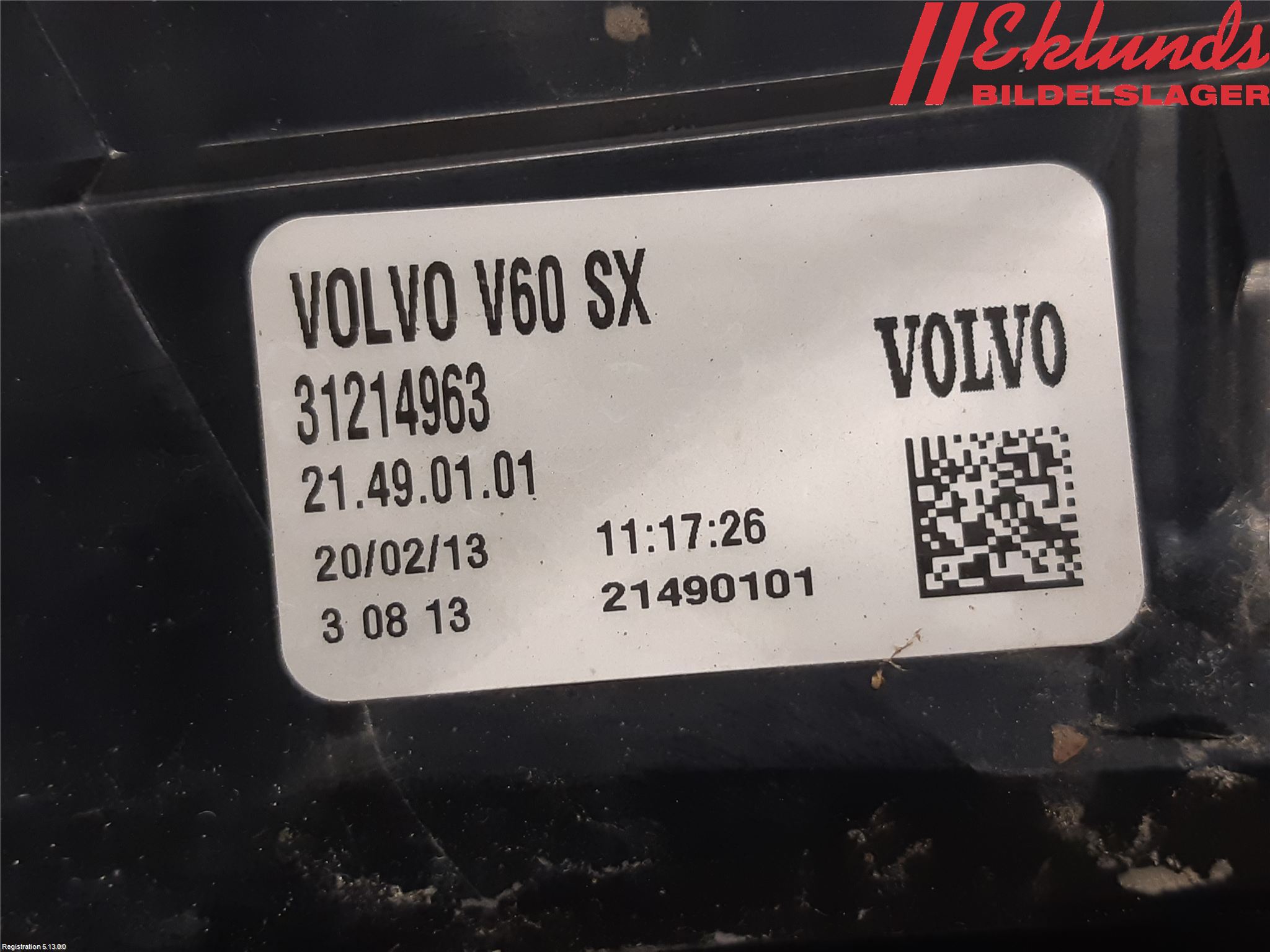 Volvo V60 11-13 Bakljus Vänster