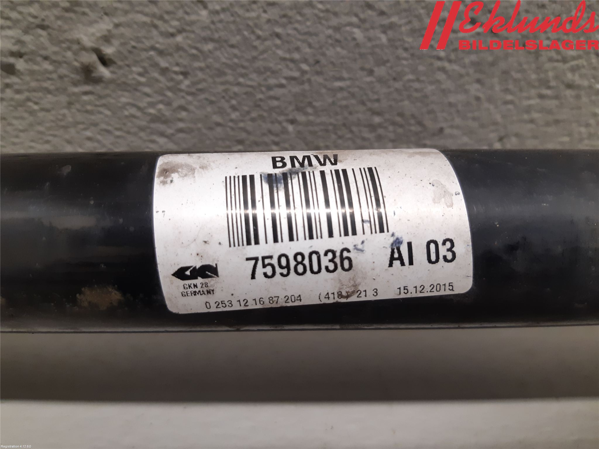 BMW X4 F26 14-18 Drivaxel Bak Höger