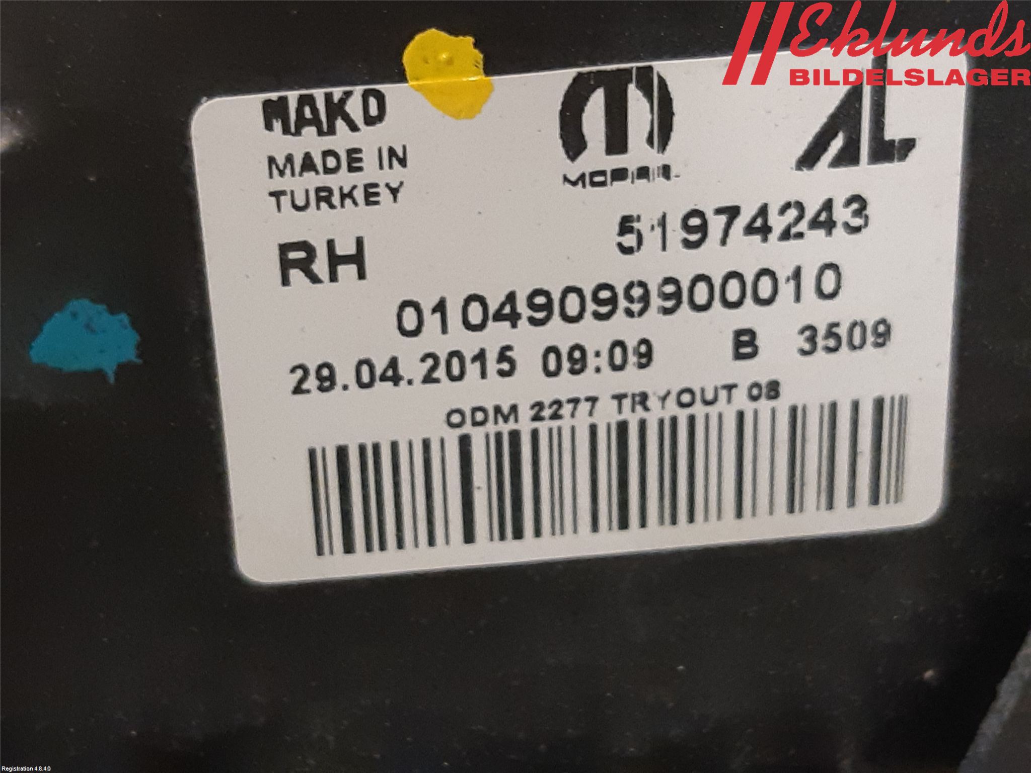 Fiat DOBLO CARGO Strålkastare Höger