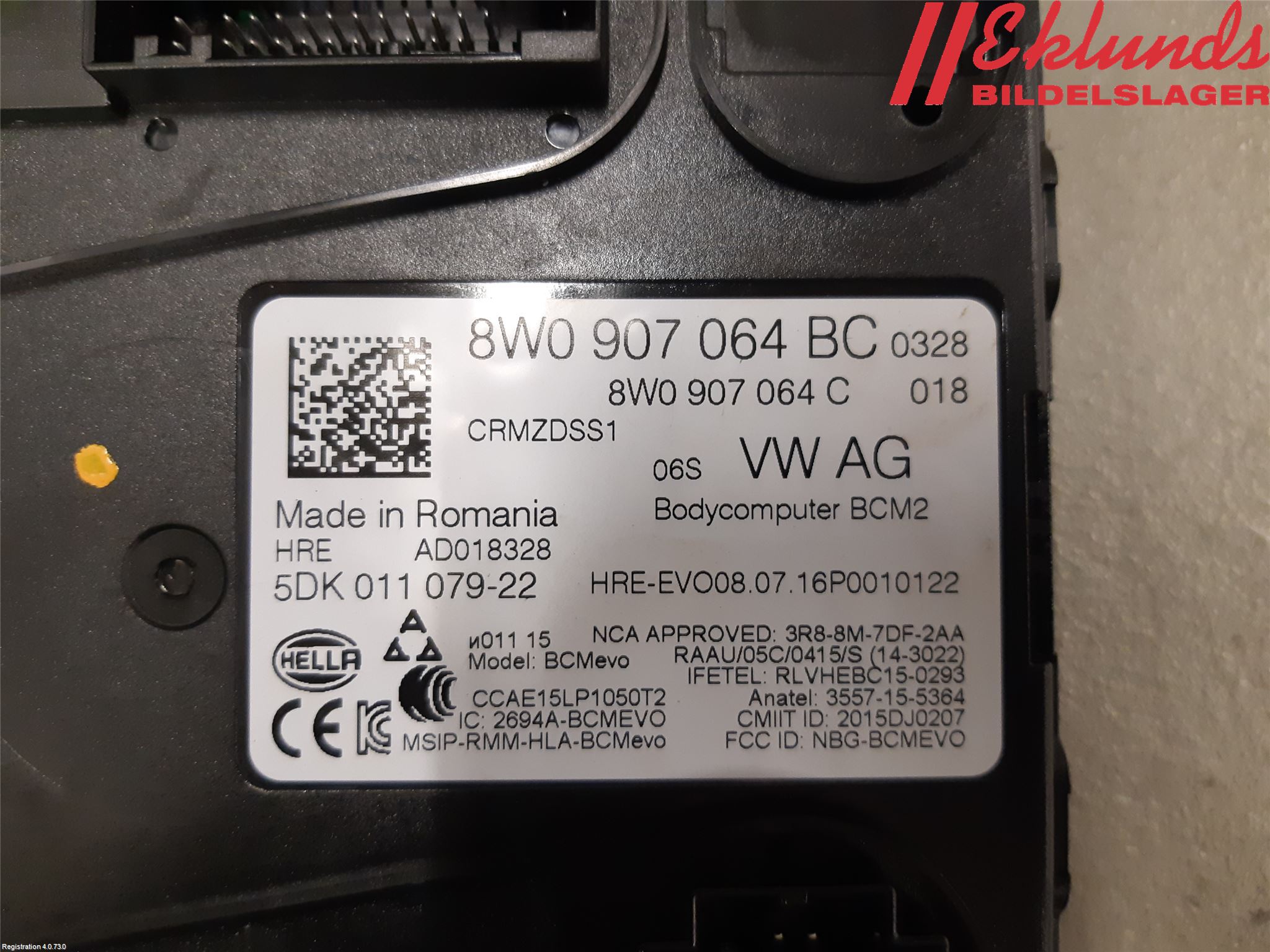 Audi A4/S4 B9 16-19 Styrenhet Övrigt