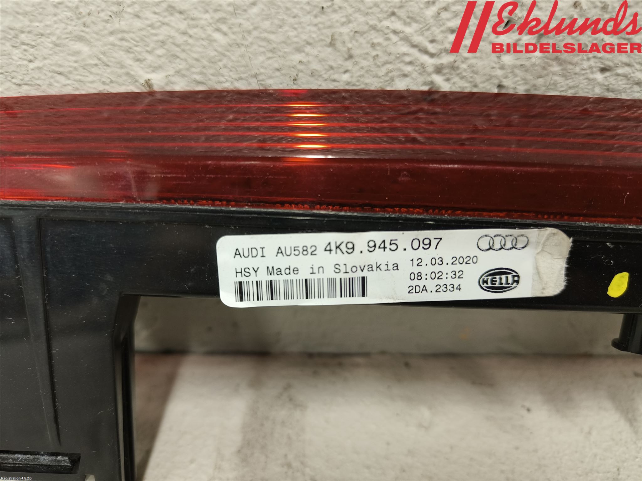 Audi A6 F2/C8 19- Bromsljus Bakruta