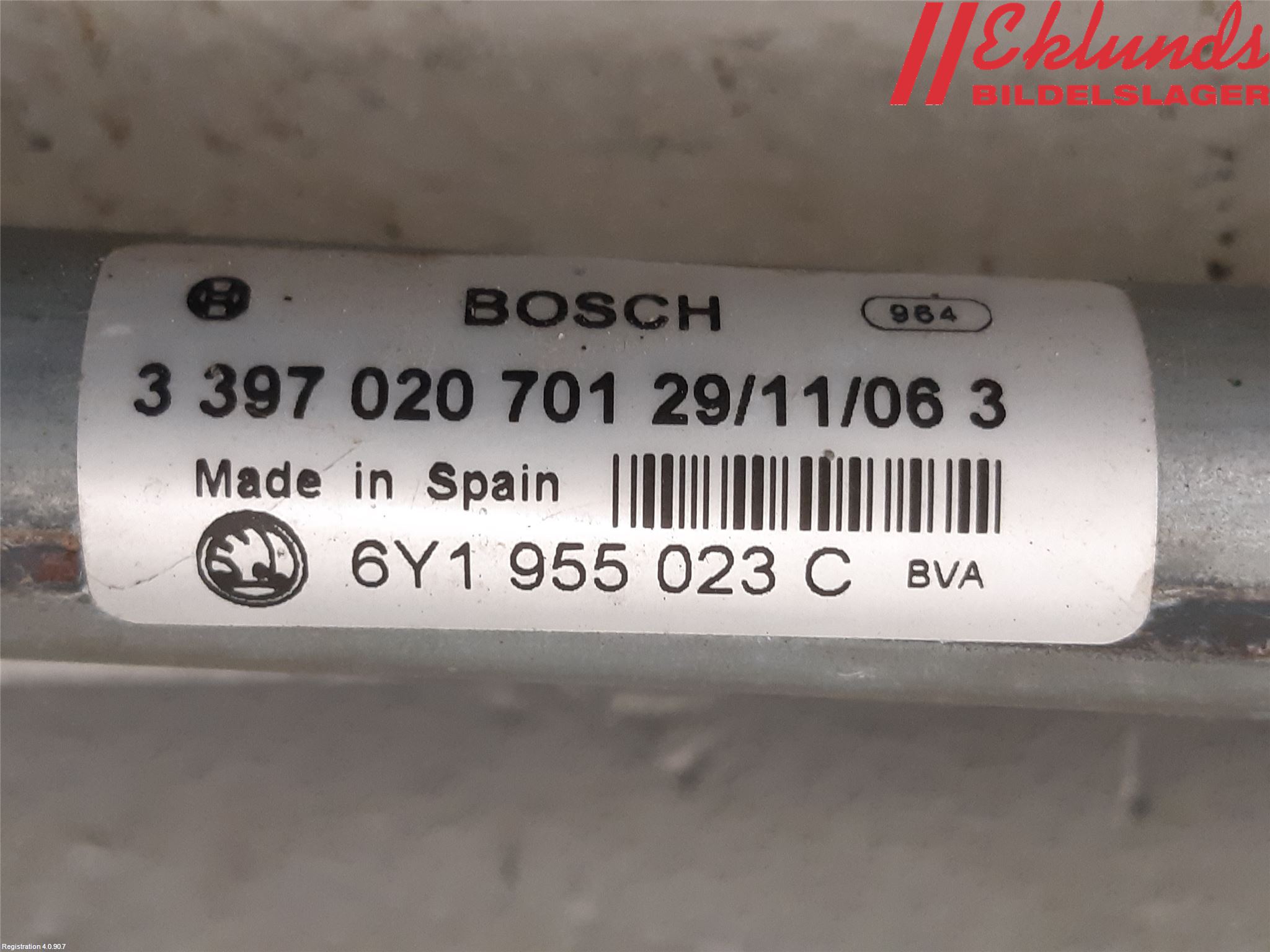 Skoda FABIA 99-07 Torkarmekanism Vindruta