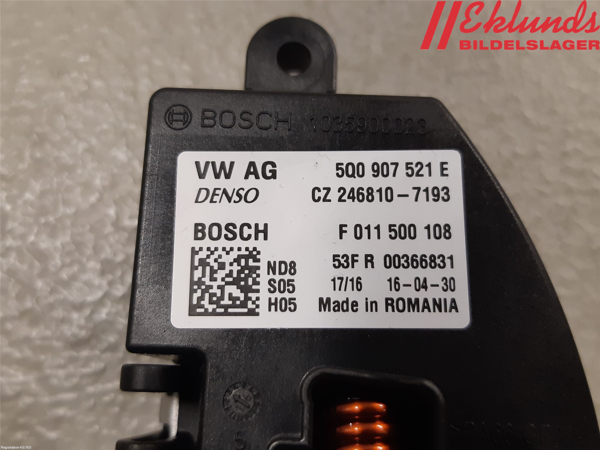 Volkswagen VW GOLF / E-GOLF VII 13-20 Värmefläktsmotstånd
