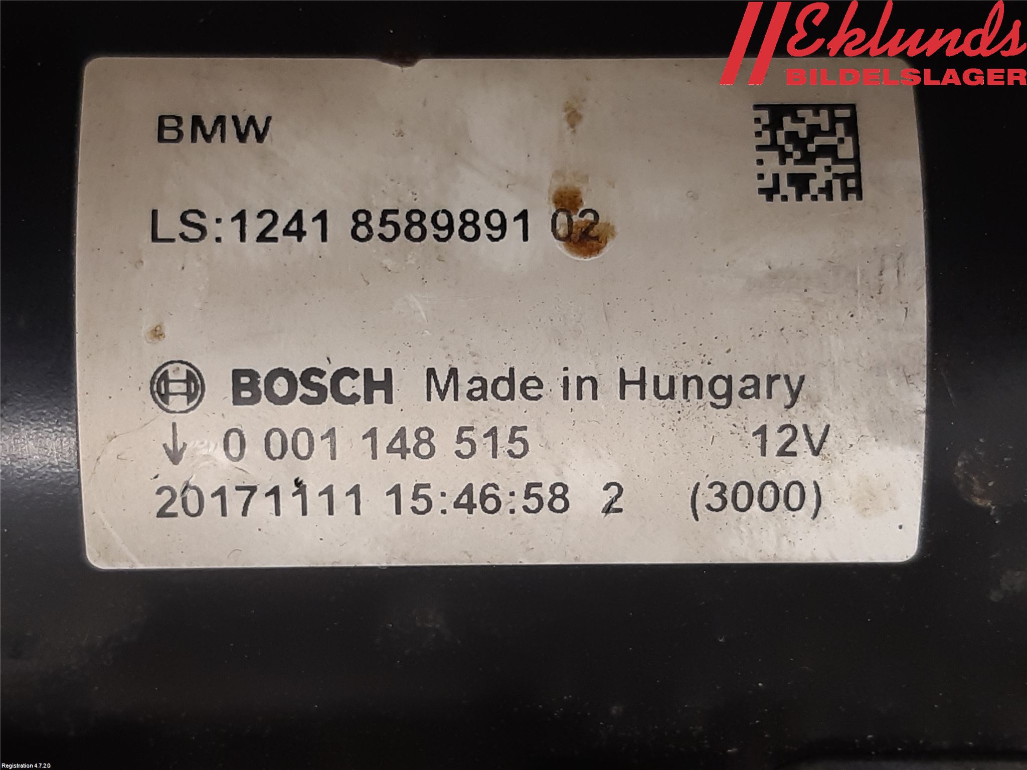 BMW 5 G30/G31/F90 17-23 Startmotor Diesel