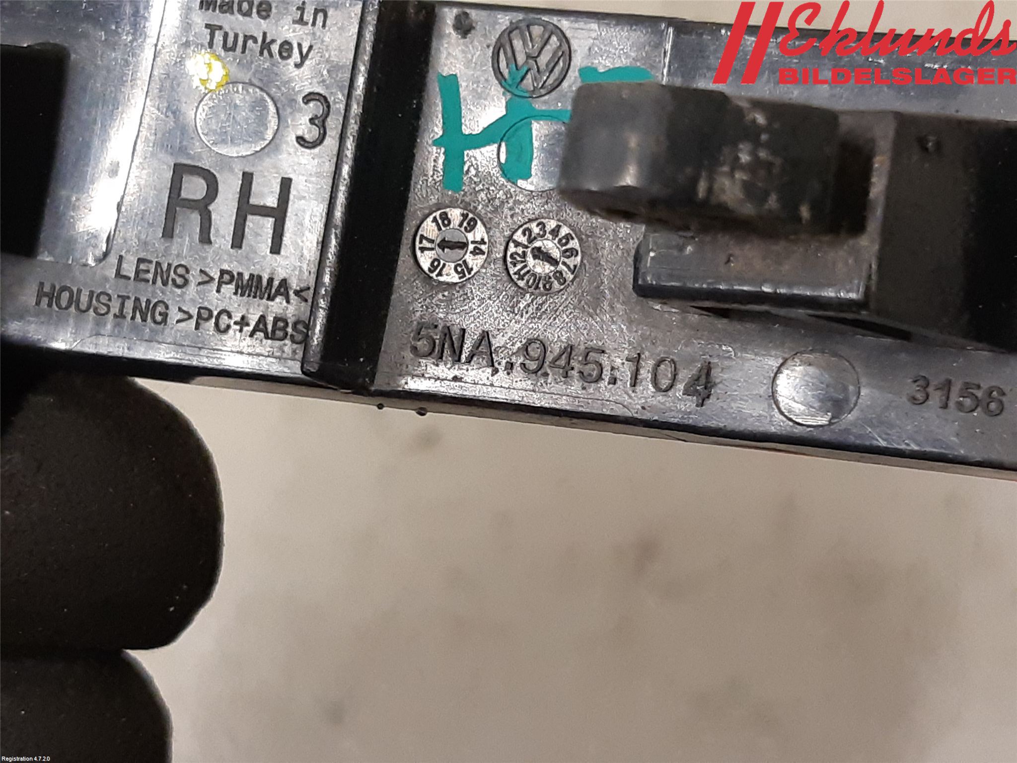 Volkswagen VW TIGUAN 16-24 Dimljus/Reflex Bak