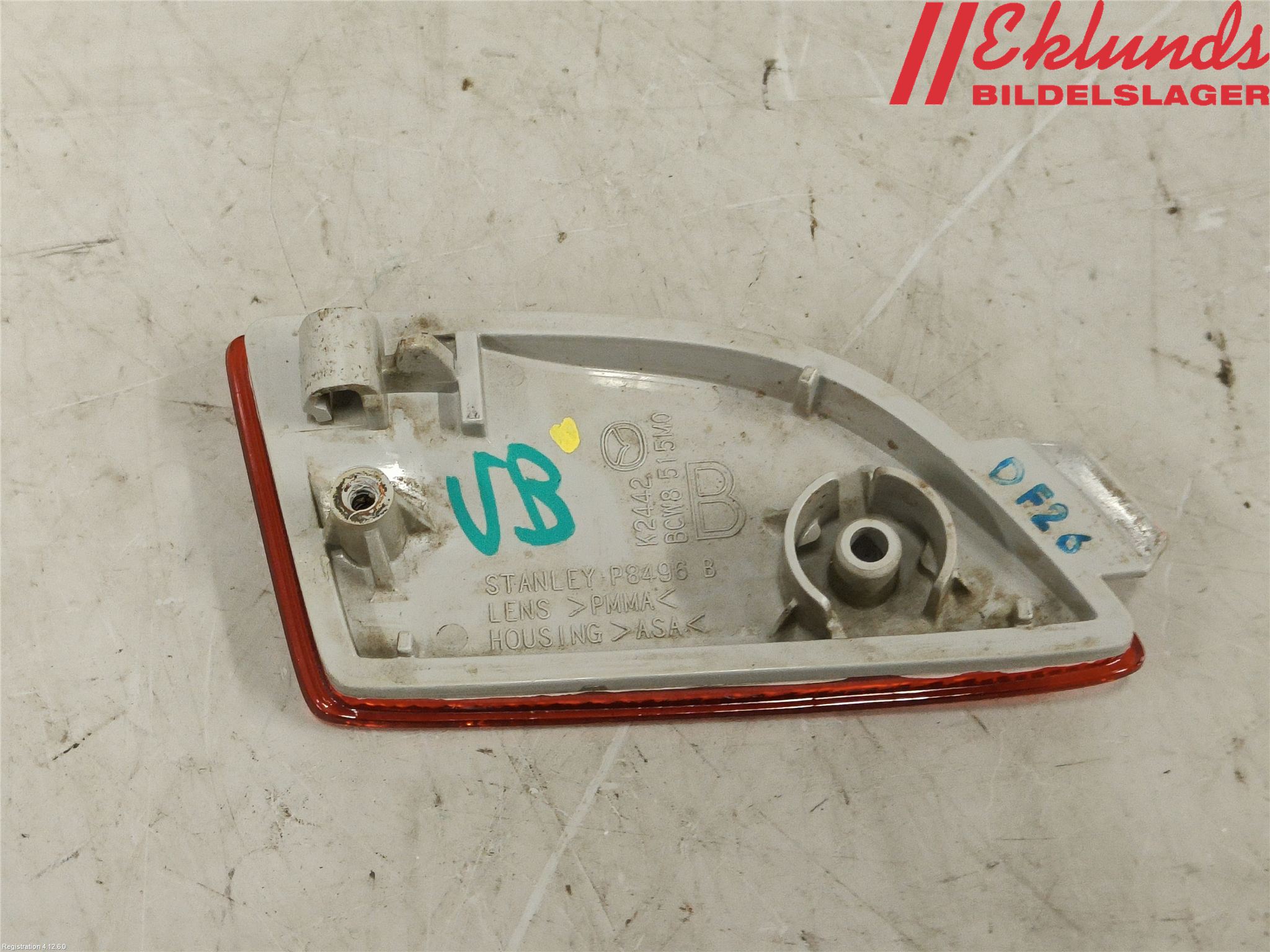 Mazda 3 III 14-19 Dimljus/Reflex Bak