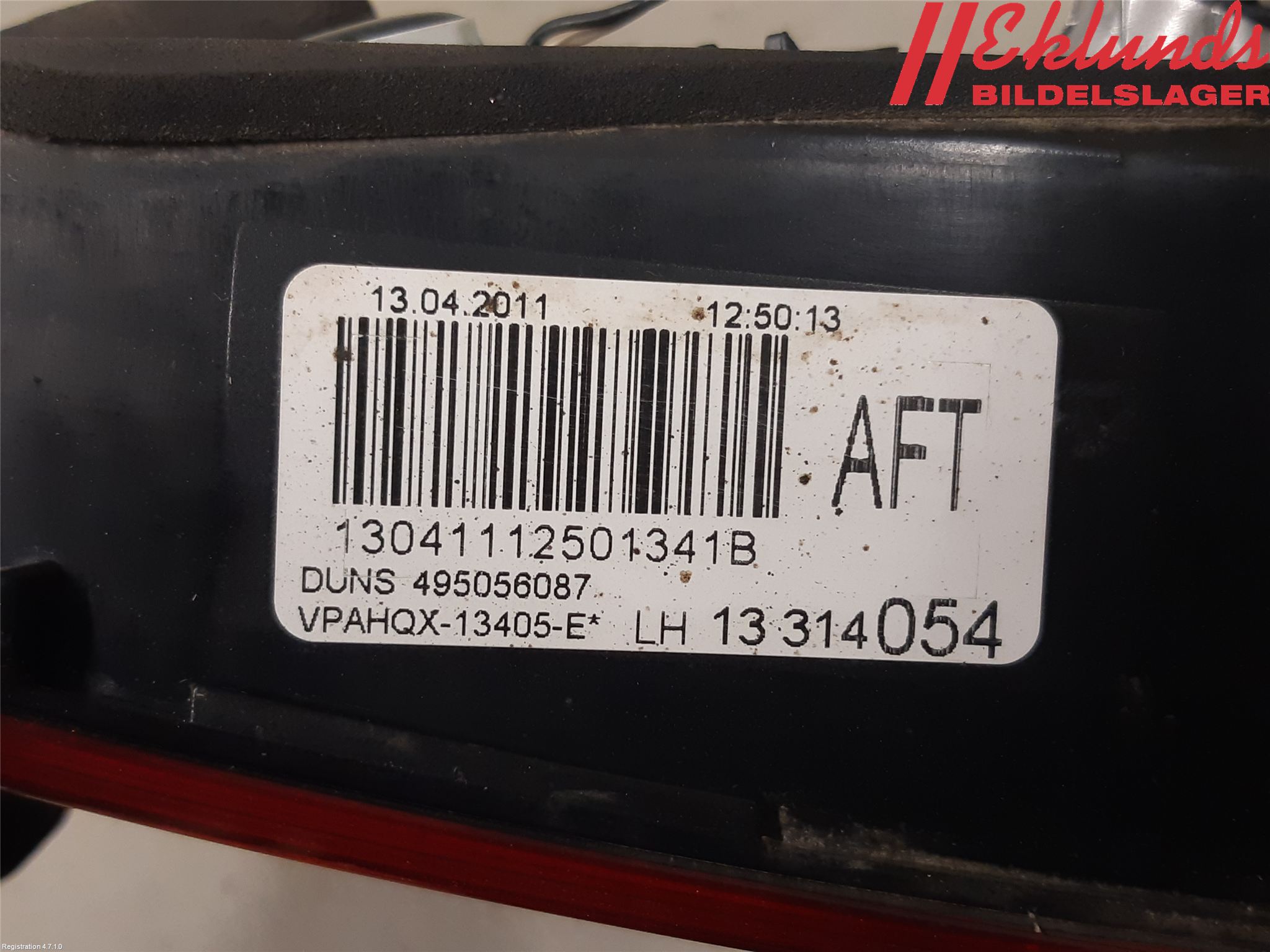Opel ASTRA J 10-15 Bakljus Lucka Vä