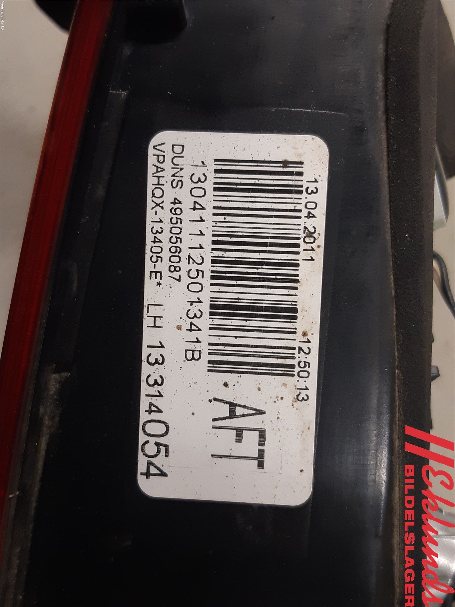 Opel ASTRA J 10-15 Bakljus Lucka Vä