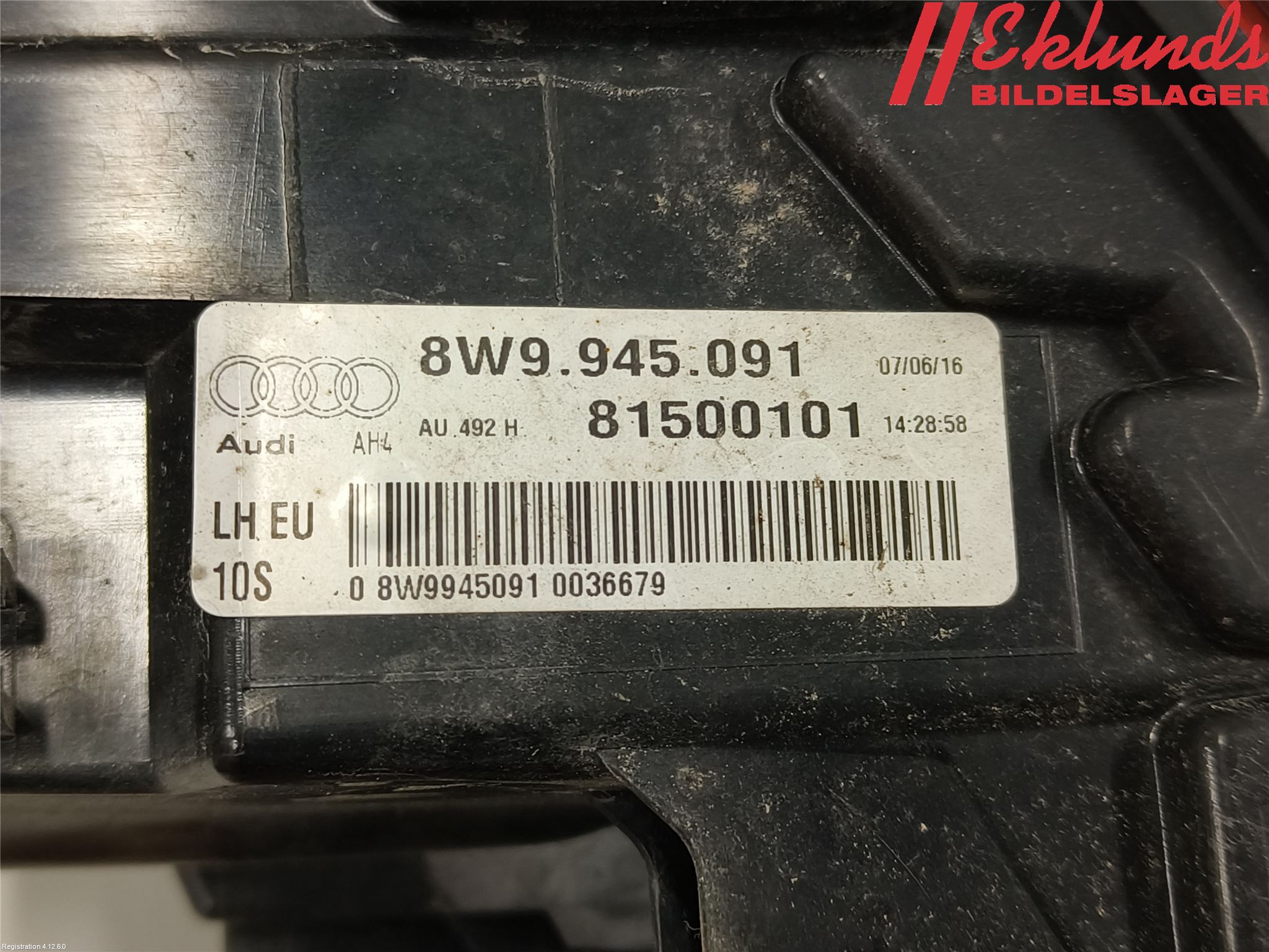 Audi A4/S4 B9 16-19 Bakljus Vänster