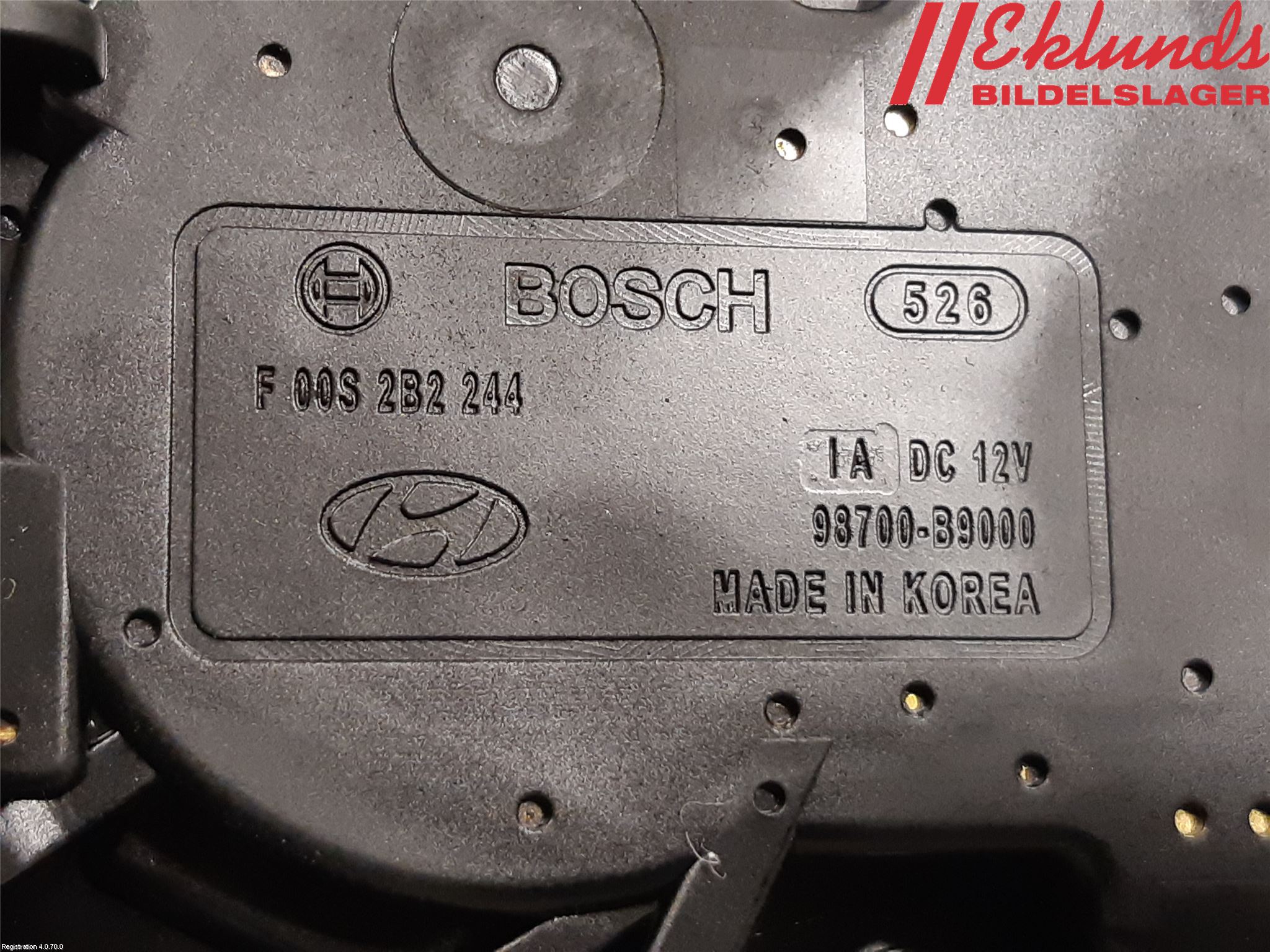 Hyundai i10 BA 14-16 Torkarmotor Baklucka