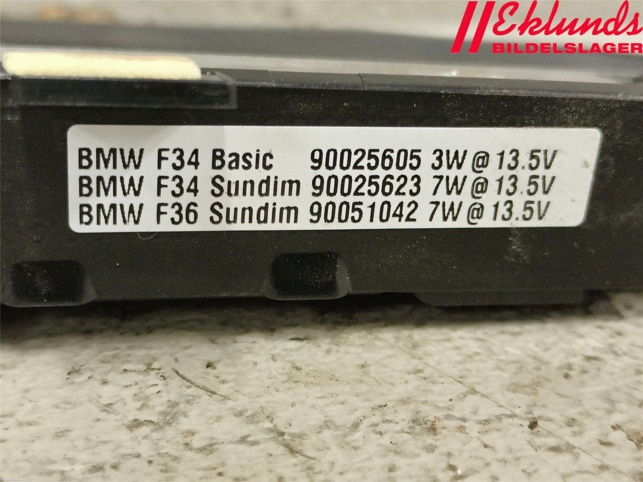 BMW 3 GT F34 13-19 Bromsljus Bakruta