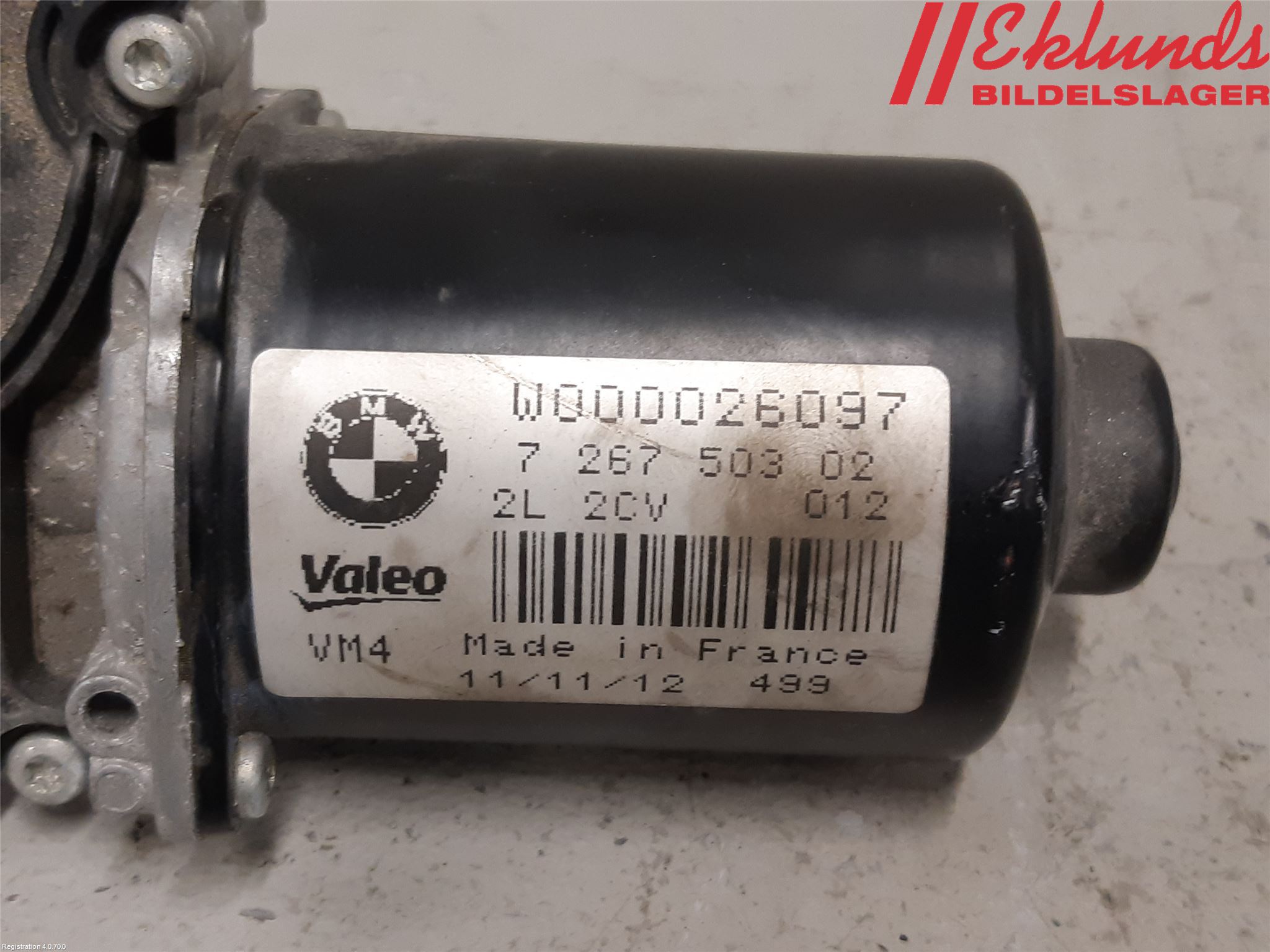 BMW 3 F30/F31/F80 12-19 Torkarmotor Vindruta