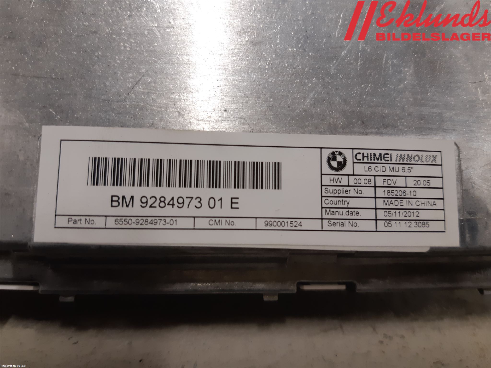 BMW 5 F10/F11/F18 09-17 Kontrolldisplay