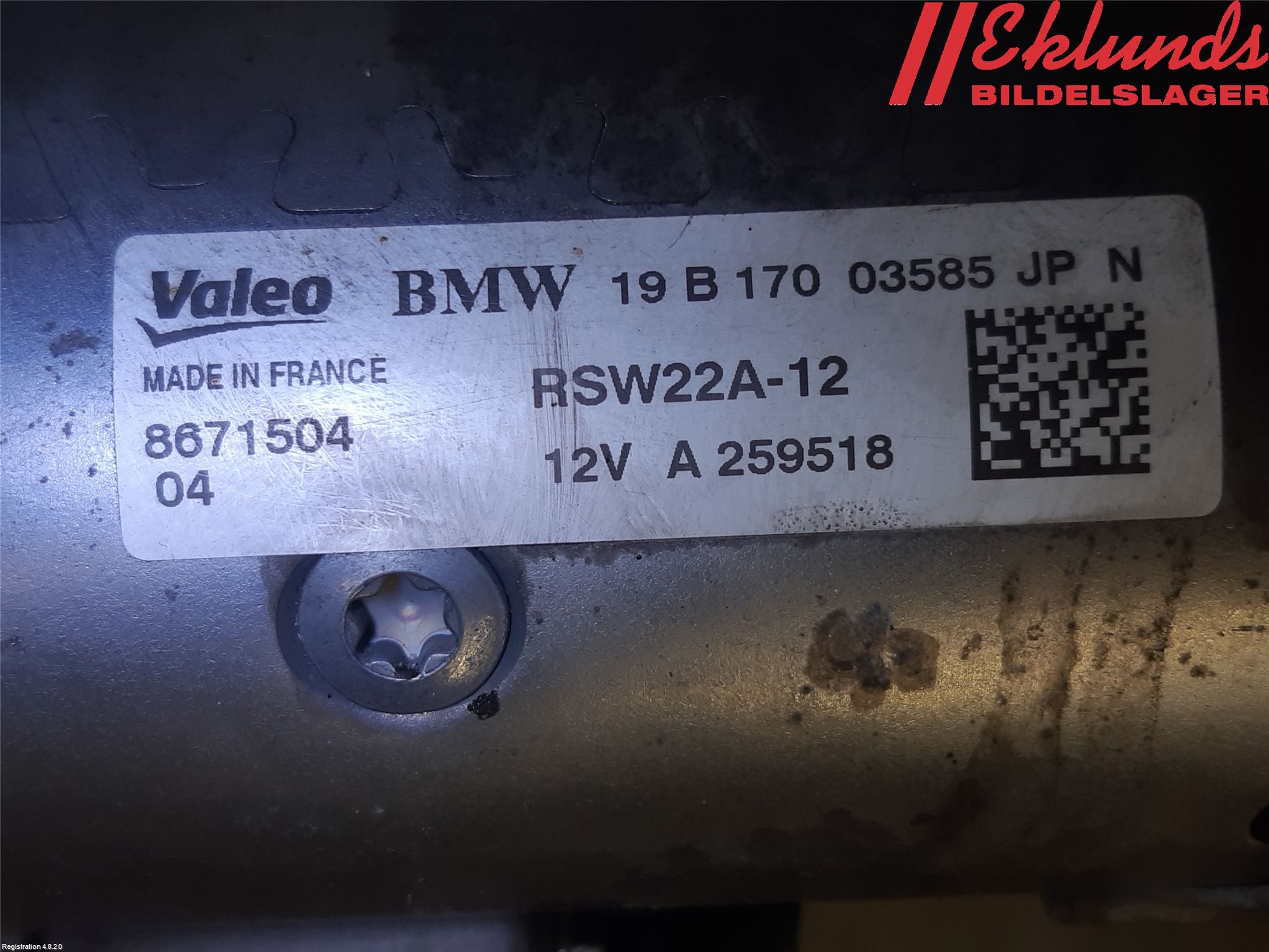 BMW 5 G30/G31/F90 17-23 Startmotor