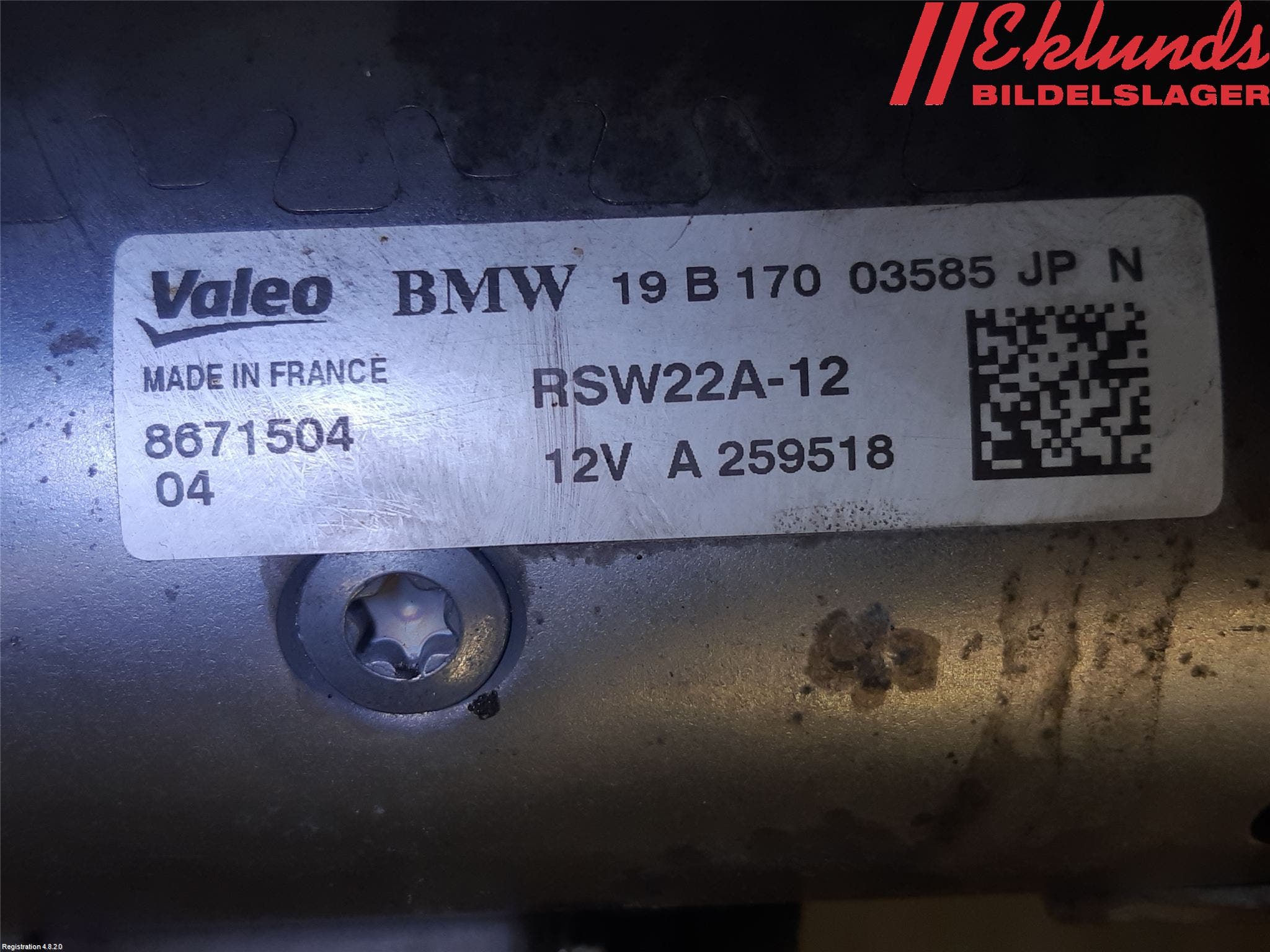 BMW 5 G30/G31/F90 17-23 Startmotor