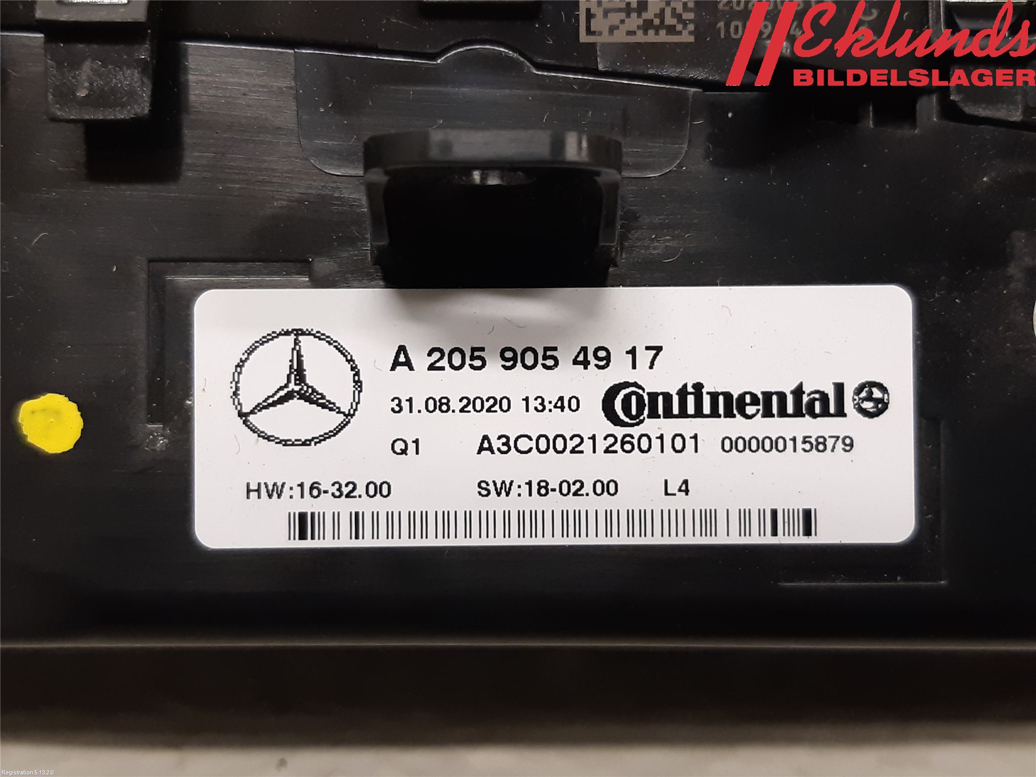 Mercedes-Benz MB EQC (N293) 20- Ac Styrenhet Ac Manöveren