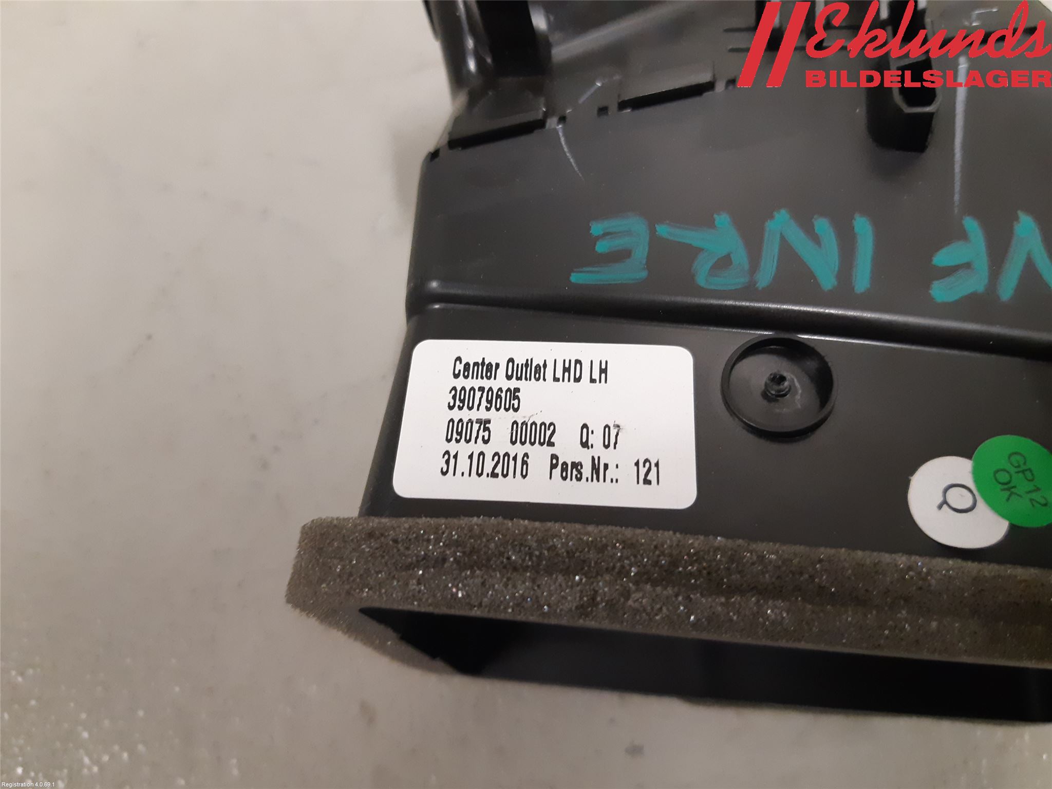 Opel ASTRA K 16-22 Defrosterkanal-Munstycke