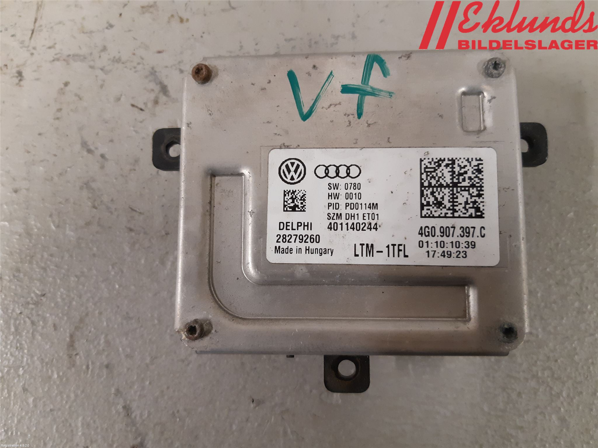 Audi A7/S7 4G 11-17 Styrenhet Strålkastare