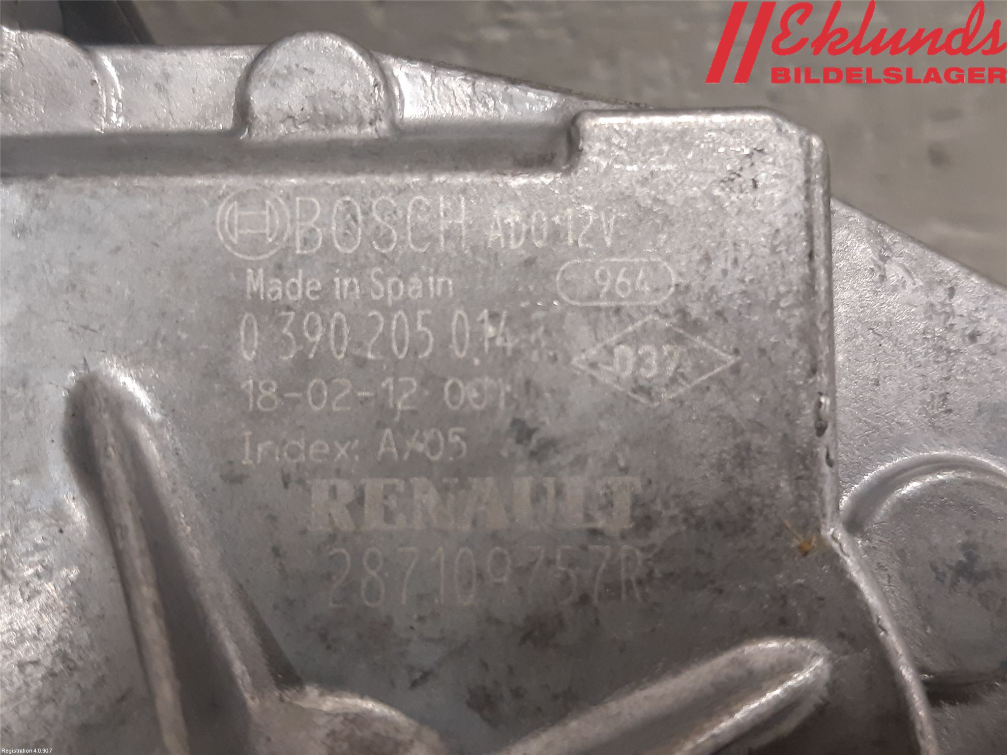 Renault MEGANE IV 16-23 Torkarmotor Baklucka