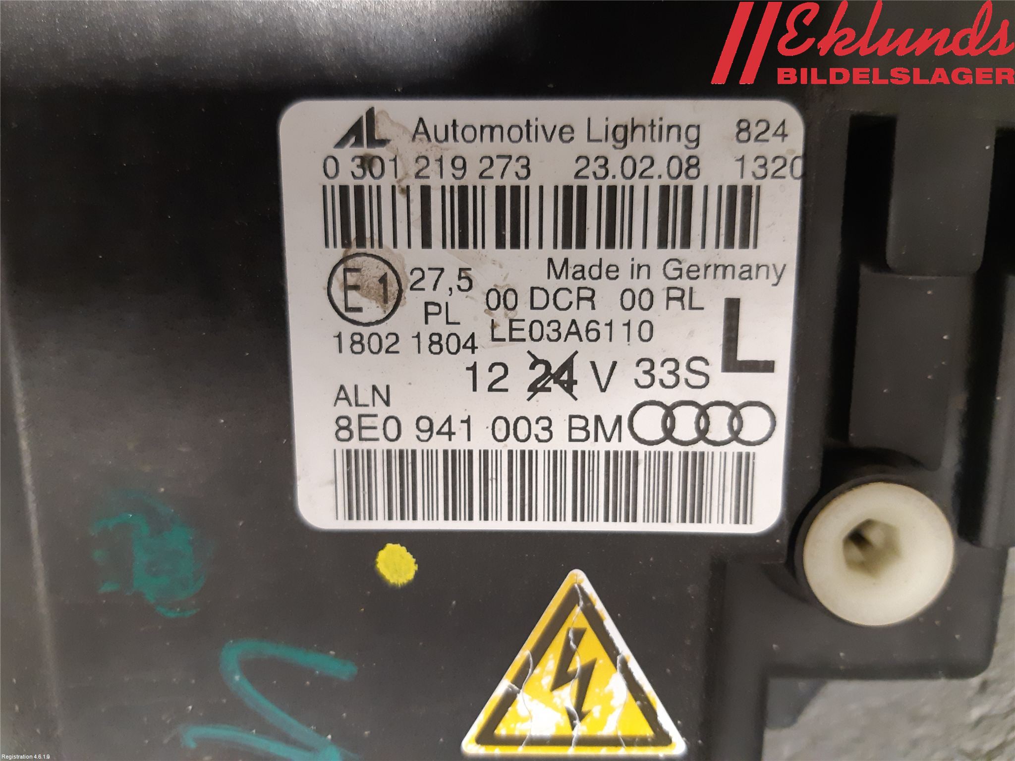 Audi A4/S4 05-07 Strålkastare Vänster