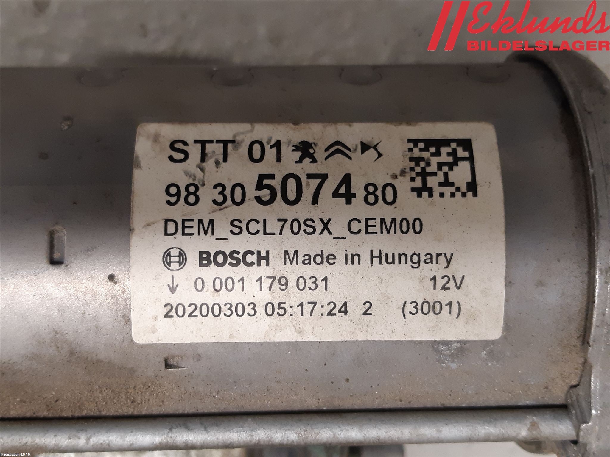 Citroen C4 SPACETOURER 19-22 Startmotor