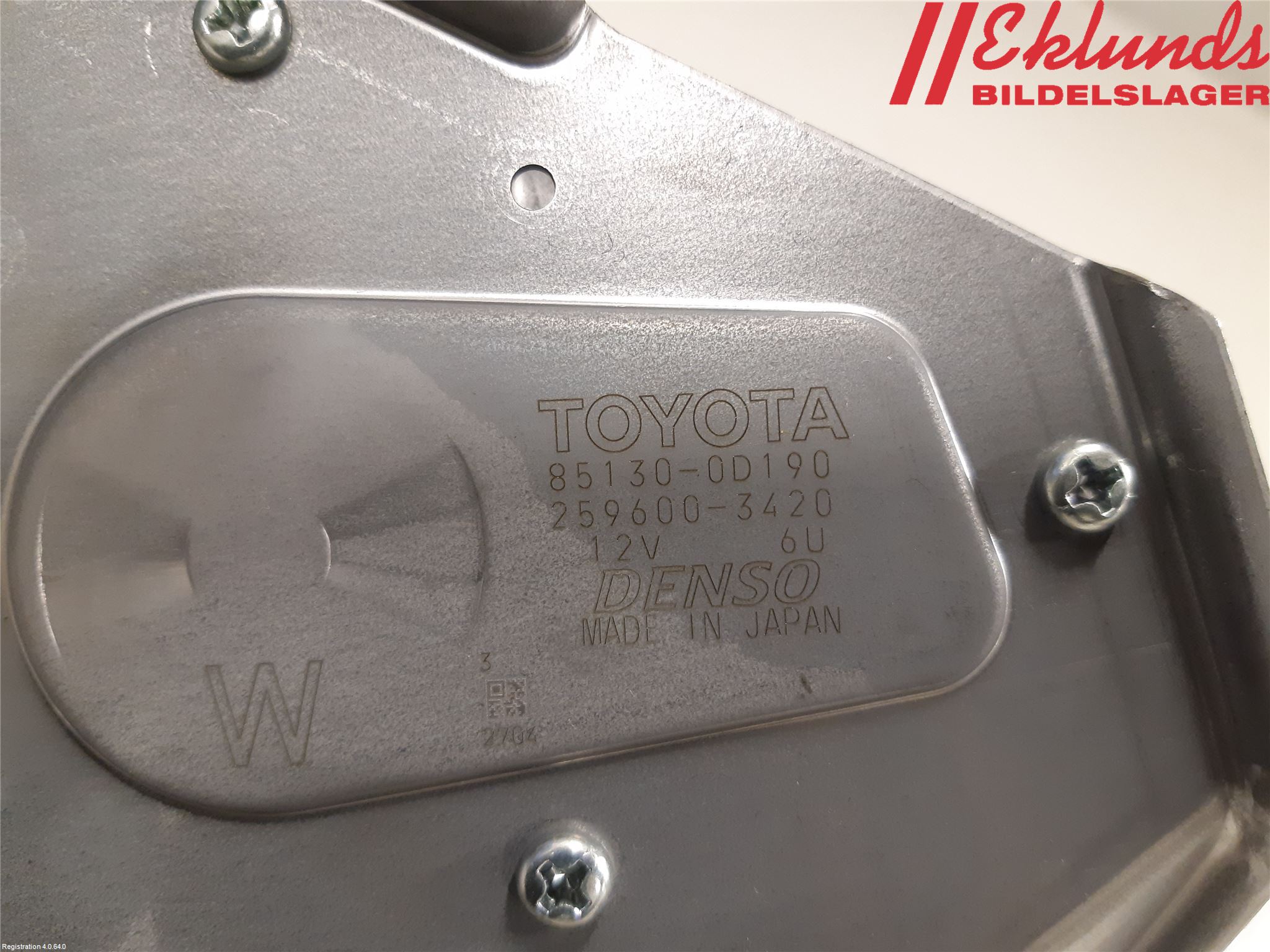 Toyota YARIS XP130 15-20 Torkarmotor Baklucka