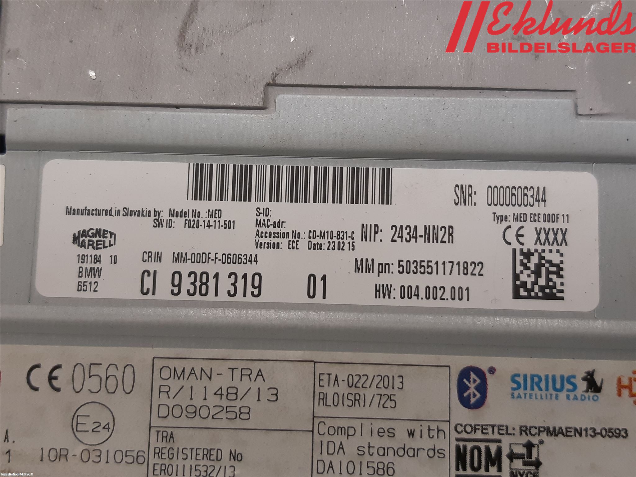BMW X4 F26 14-18 Cd Radio - Multimediapanel