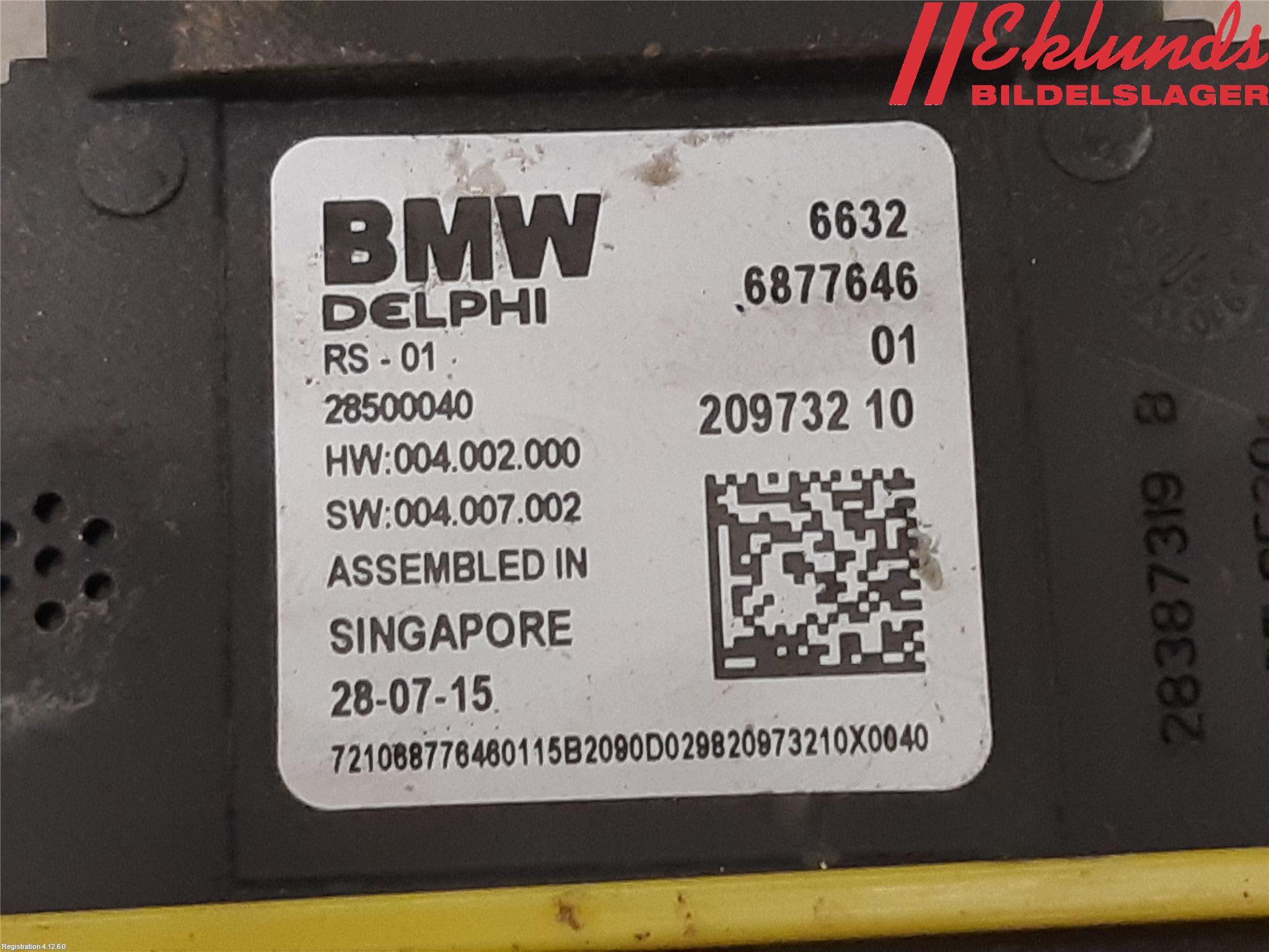 BMW 7 G11/G12 15-22 Sensor Aktivt Kollisionsskydd